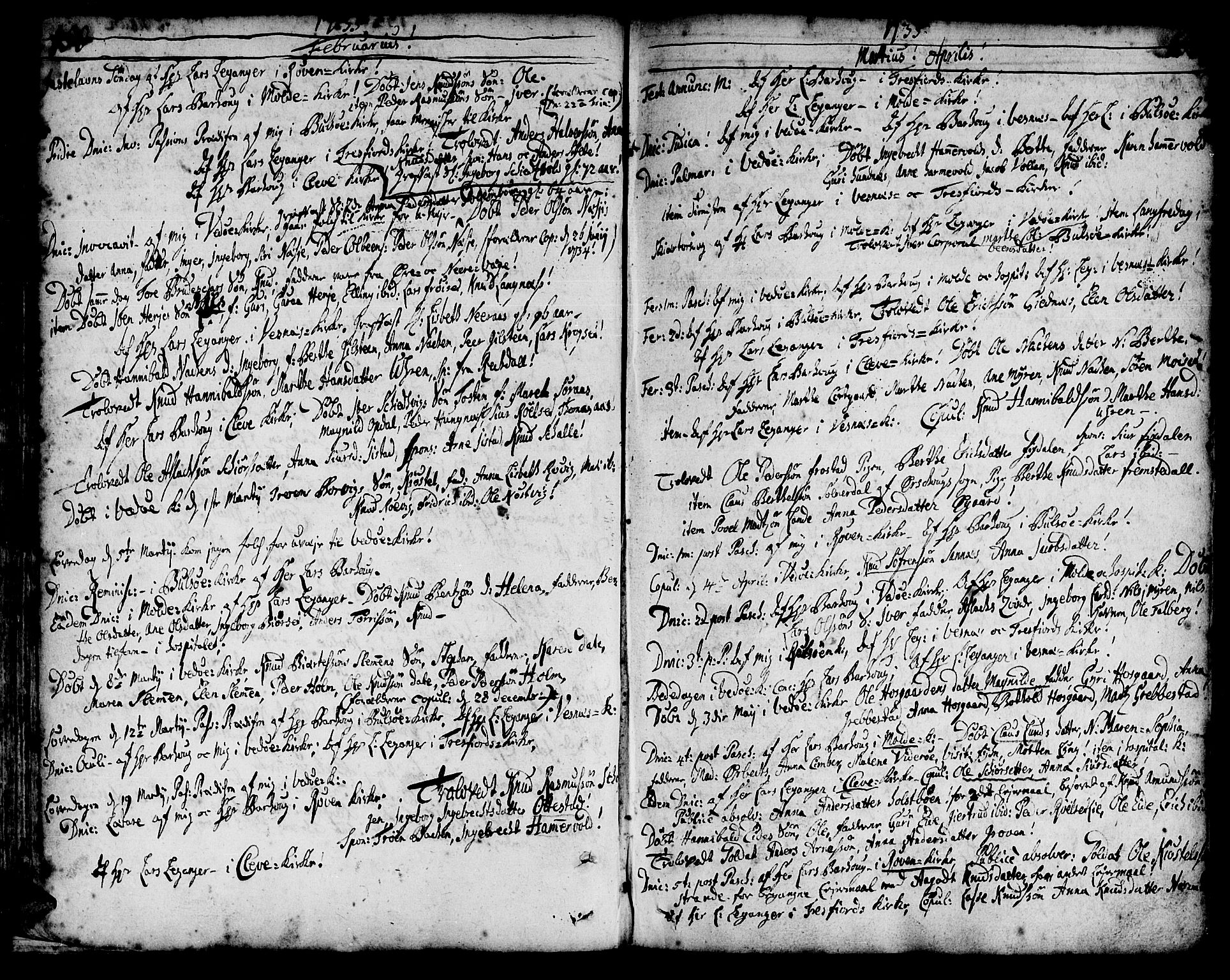 Ministerialprotokoller, klokkerbøker og fødselsregistre - Møre og Romsdal, AV/SAT-A-1454/547/L0599: Ministerialbok nr. 547A01, 1721-1764, s. 152-153