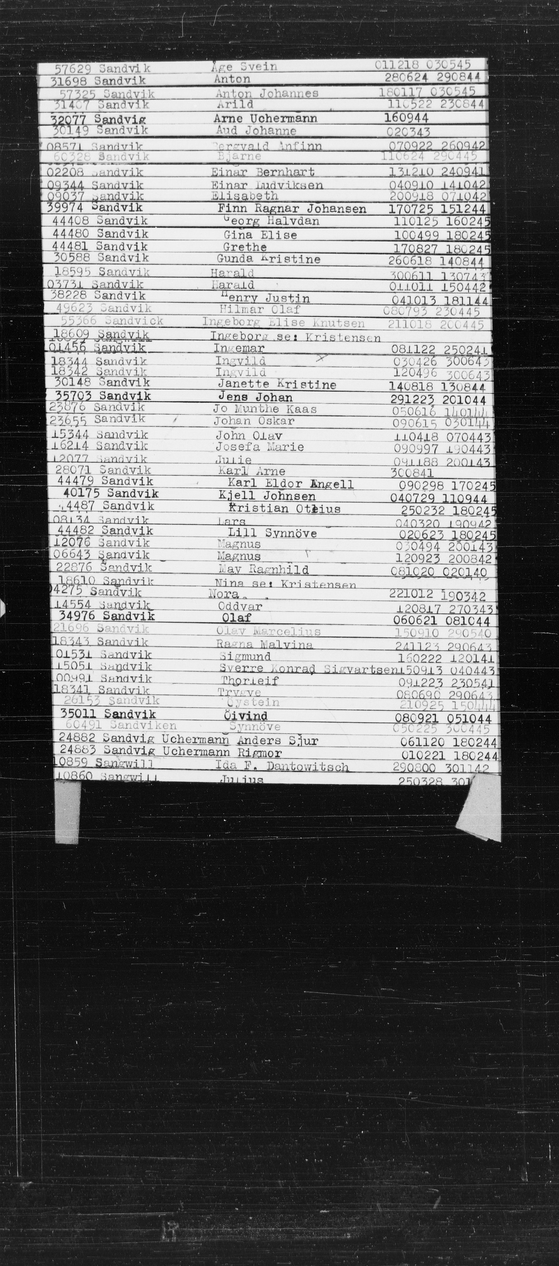 Den Kgl. Norske Legasjons Flyktningskontor, RA/S-6753/V/Va/L0022: Kjesäterkartoteket.  Alfabetisk register, A-Å., 1940-1945, s. 765