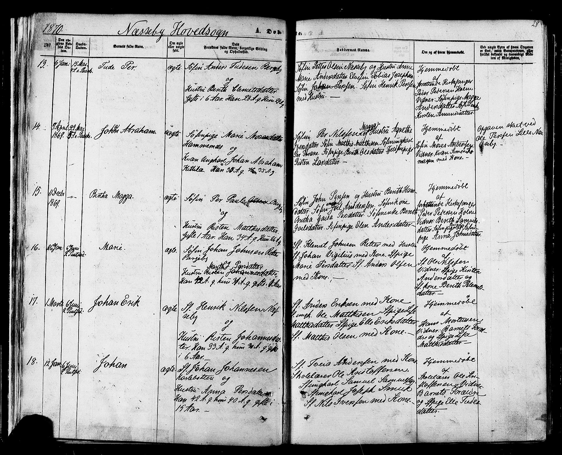 Nesseby sokneprestkontor, AV/SATØ-S-1330/H/Ha/L0003kirke: Ministerialbok nr. 3 /1, 1865-1876, s. 28