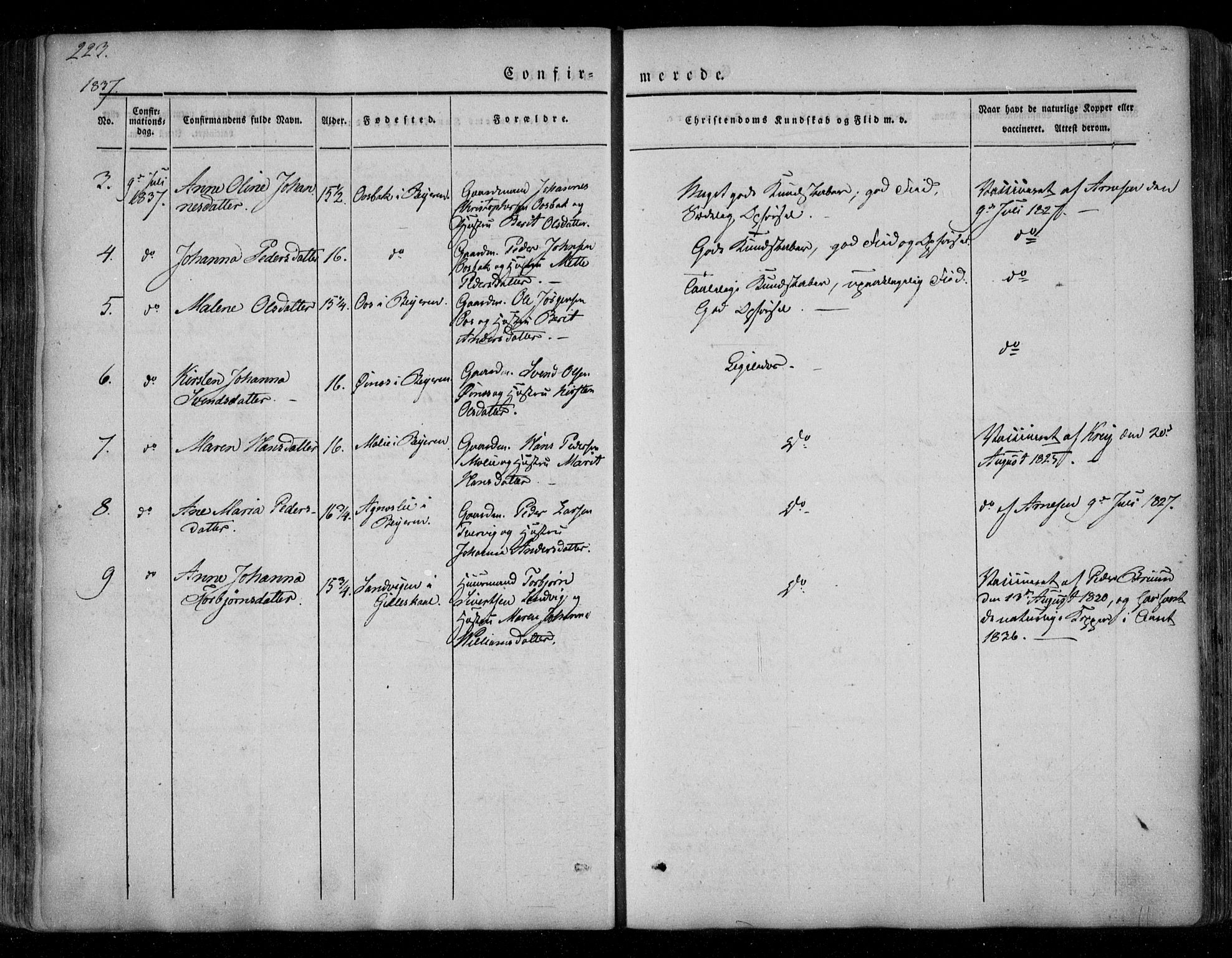 Ministerialprotokoller, klokkerbøker og fødselsregistre - Nordland, SAT/A-1459/846/L0644: Ministerialbok nr. 846A02, 1837-1872, s. 223