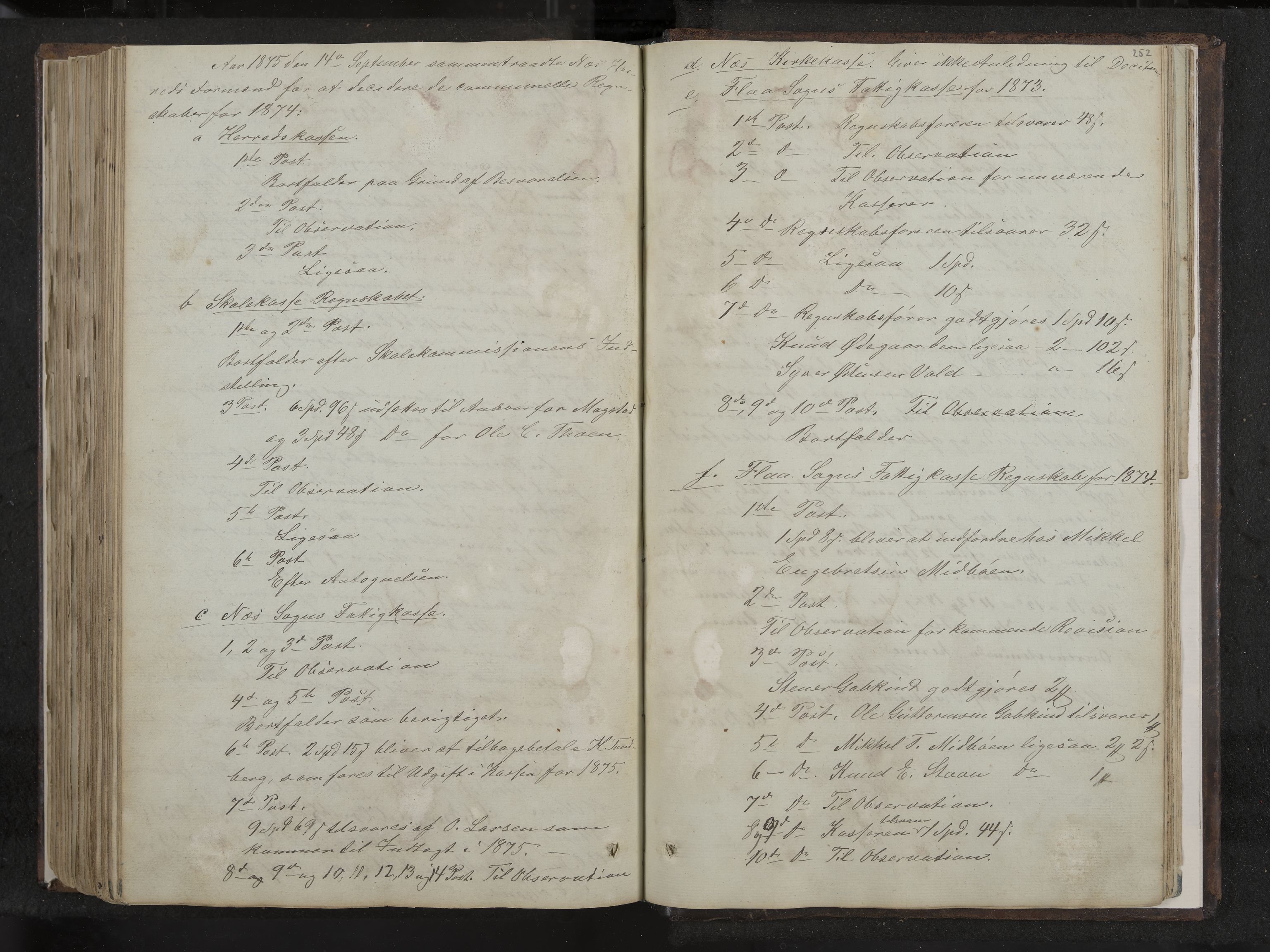 Nes formannskap og sentraladministrasjon, IKAK/0616021-1/A/Aa/L0001: Møtebok med register, 1838-1875, s. 252