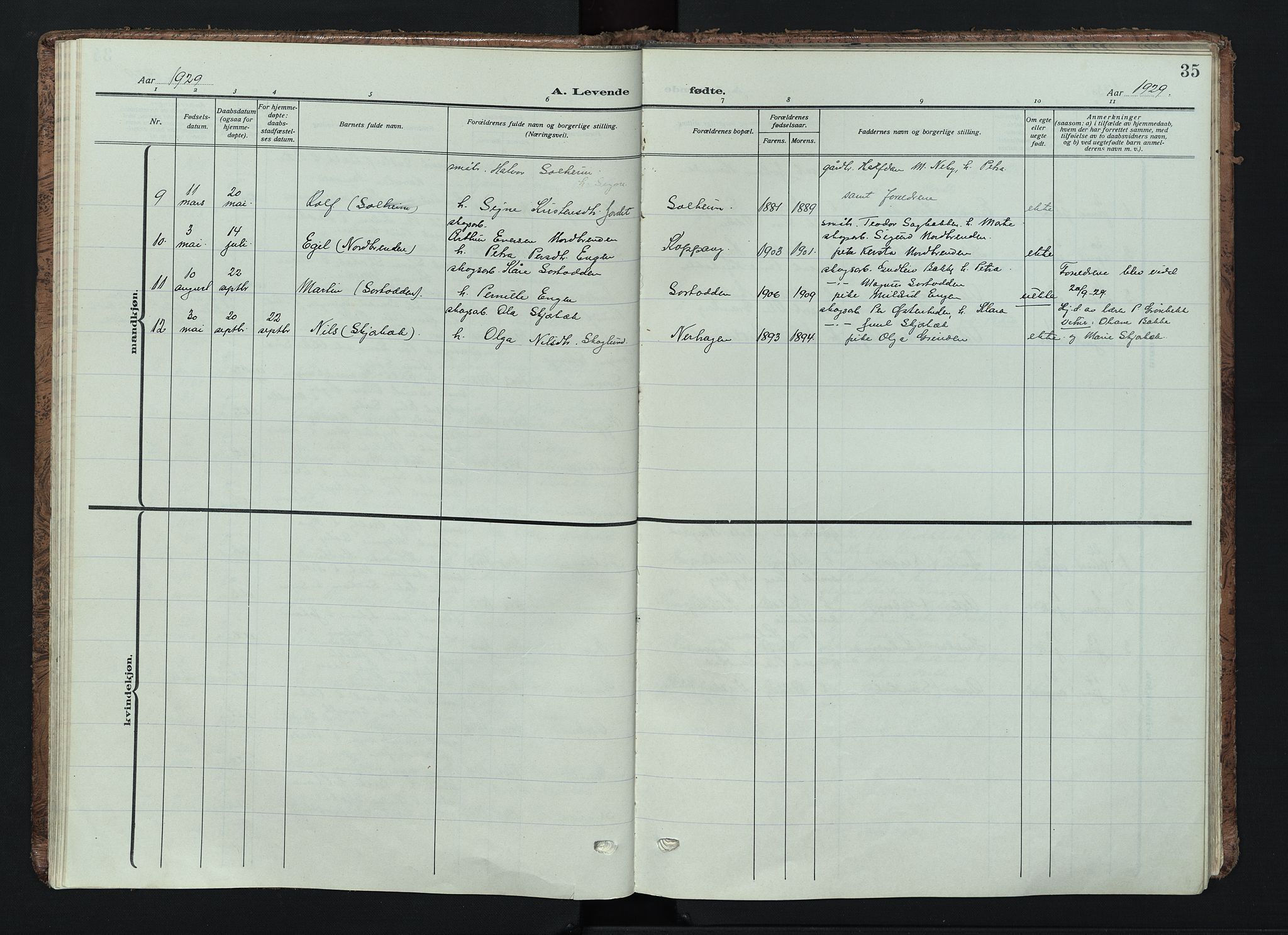 Trysil prestekontor, AV/SAH-PREST-046/H/Ha/Haa/L0016: Ministerialbok nr. 16, 1913-1946, s. 35