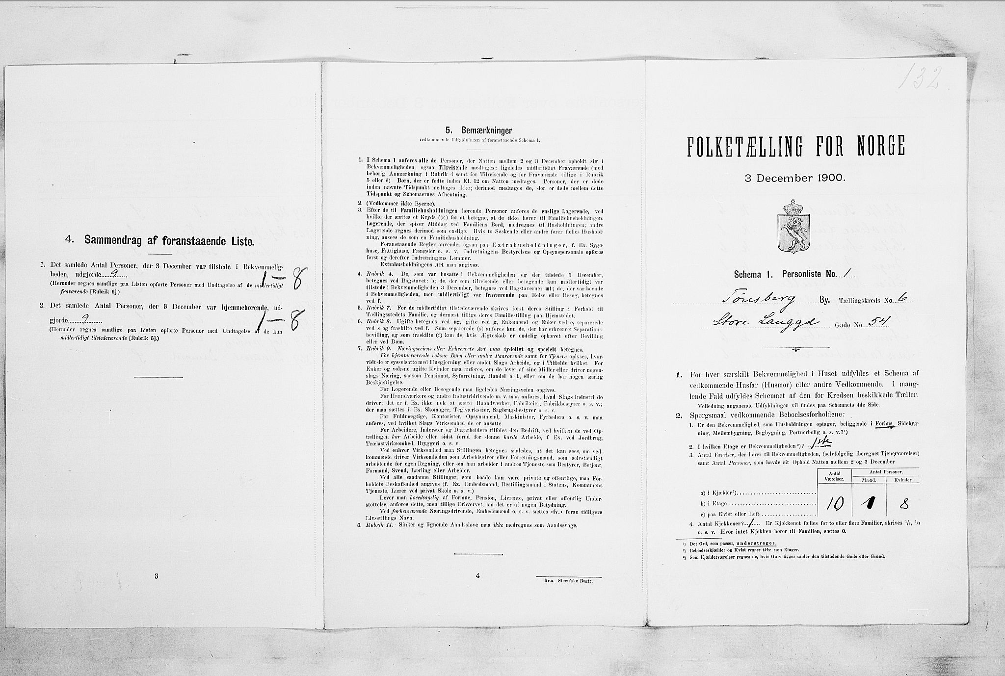 RA, Folketelling 1900 for 0705 Tønsberg kjøpstad, 1900, s. 911