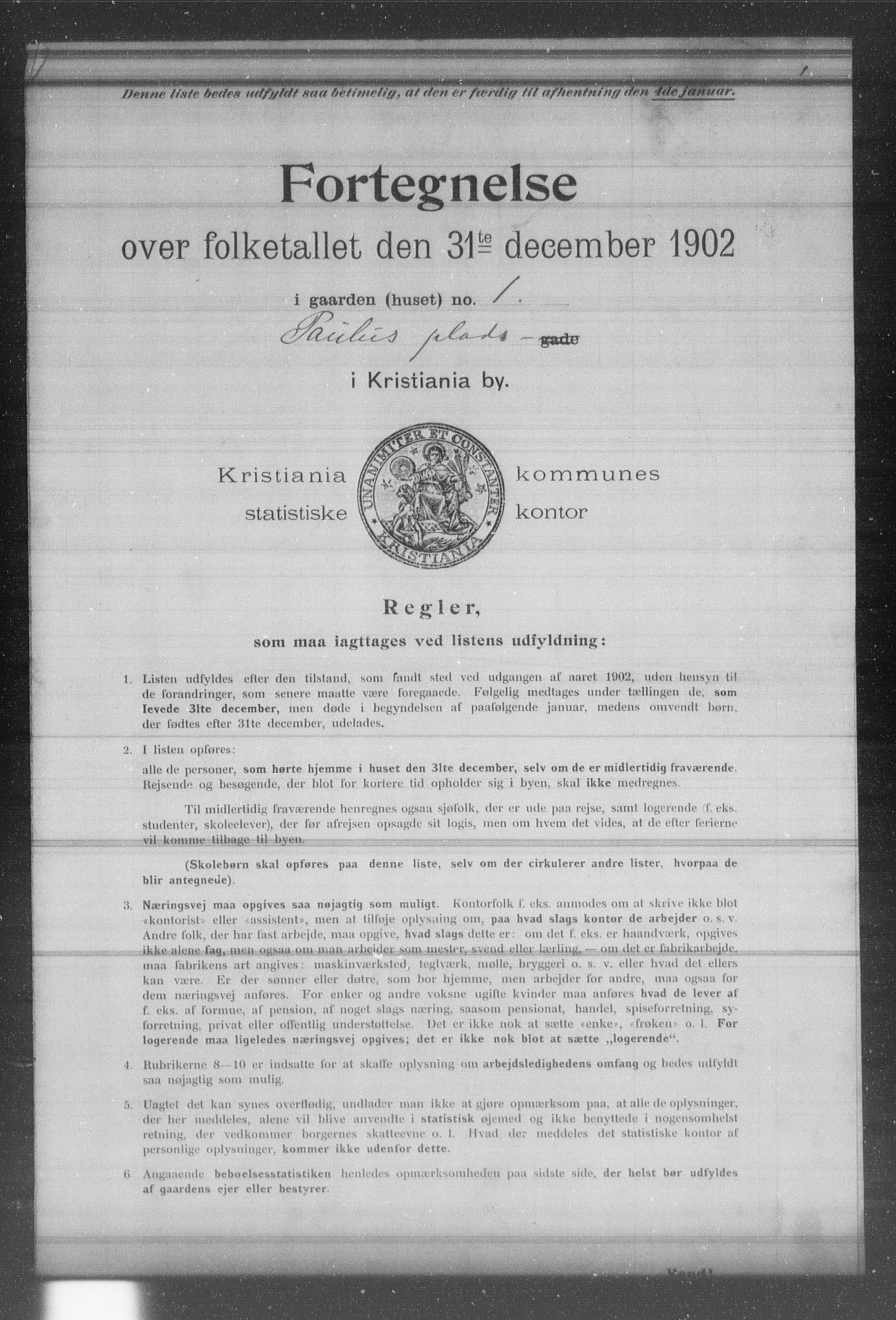 OBA, Kommunal folketelling 31.12.1902 for Kristiania kjøpstad, 1902, s. 14986