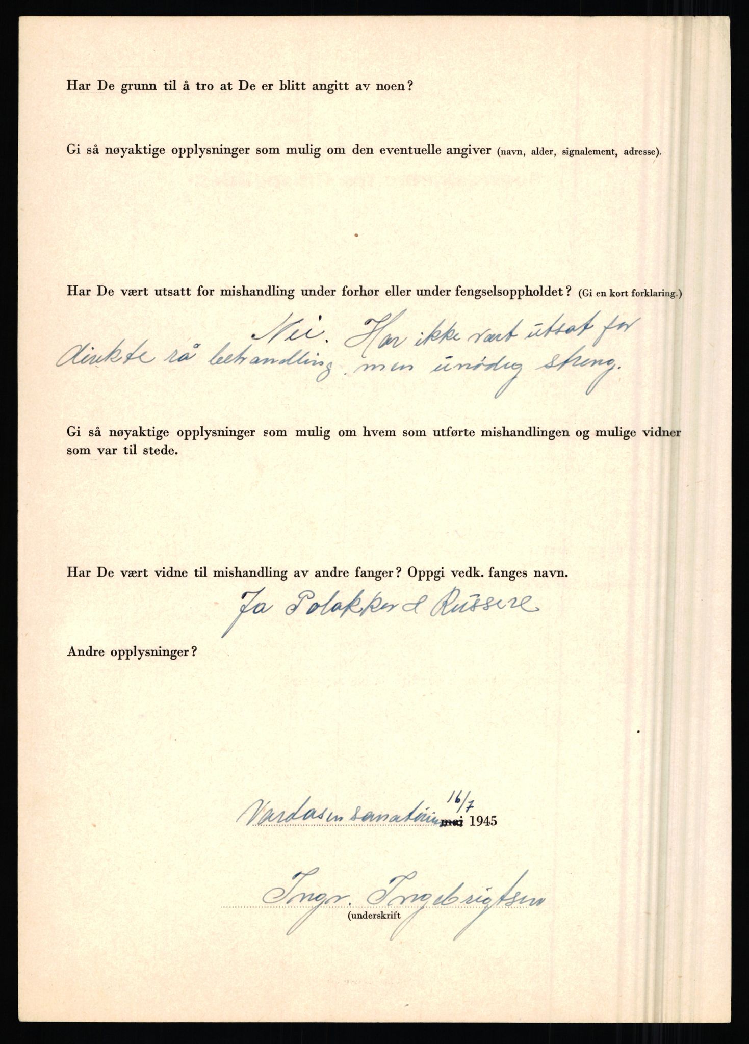 Rikspolitisjefen, AV/RA-S-1560/L/L0007: Heen, Erik C. - Iversen, Trygve, 1940-1945, s. 1128