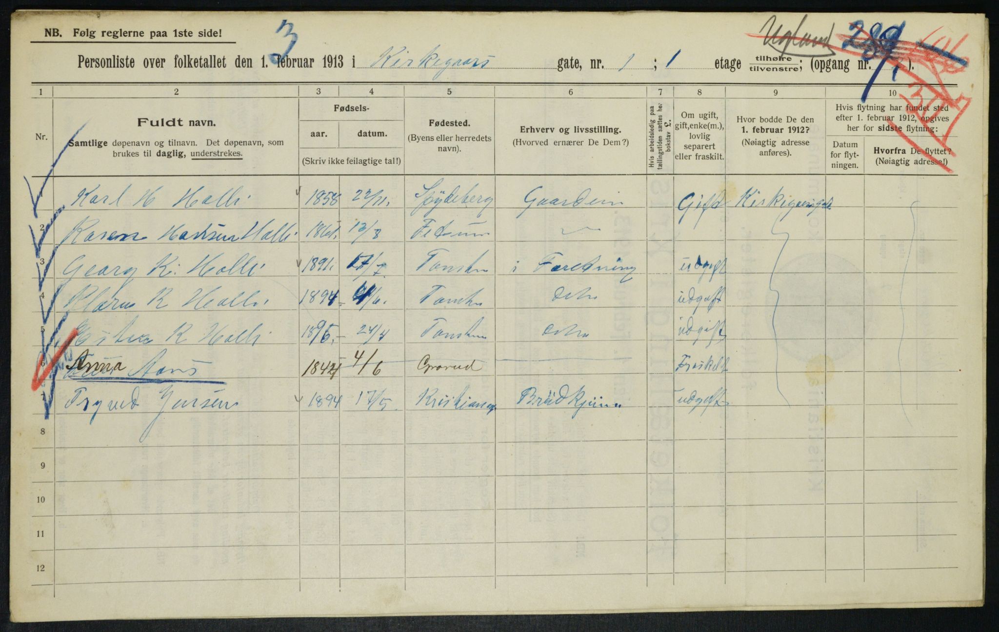 OBA, Kommunal folketelling 1.2.1913 for Kristiania, 1913, s. 49759