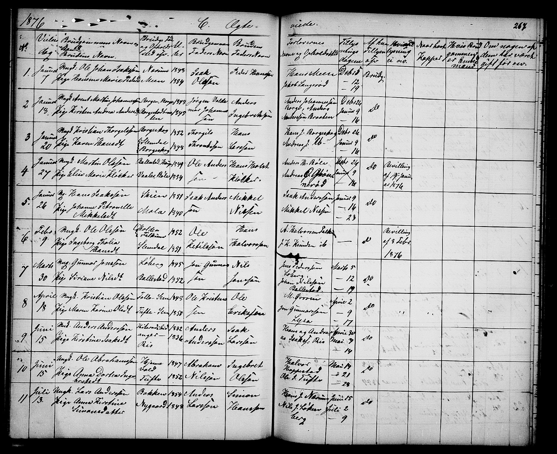 Gjerpen kirkebøker, AV/SAKO-A-265/G/Ga/L0001: Klokkerbok nr. I 1, 1864-1882, s. 267