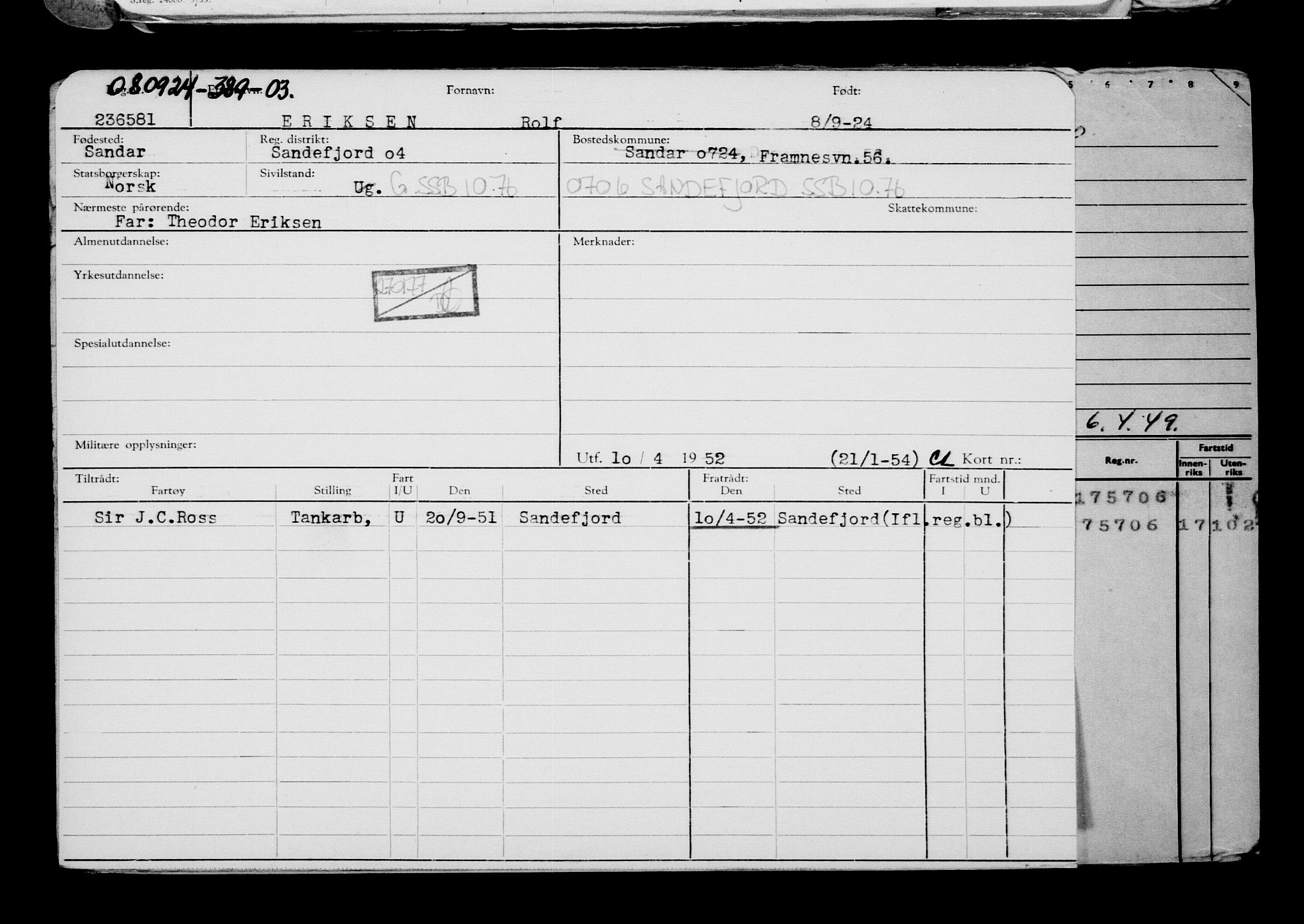 Direktoratet for sjømenn, AV/RA-S-3545/G/Gb/L0235: Hovedkort, 1924, s. 664