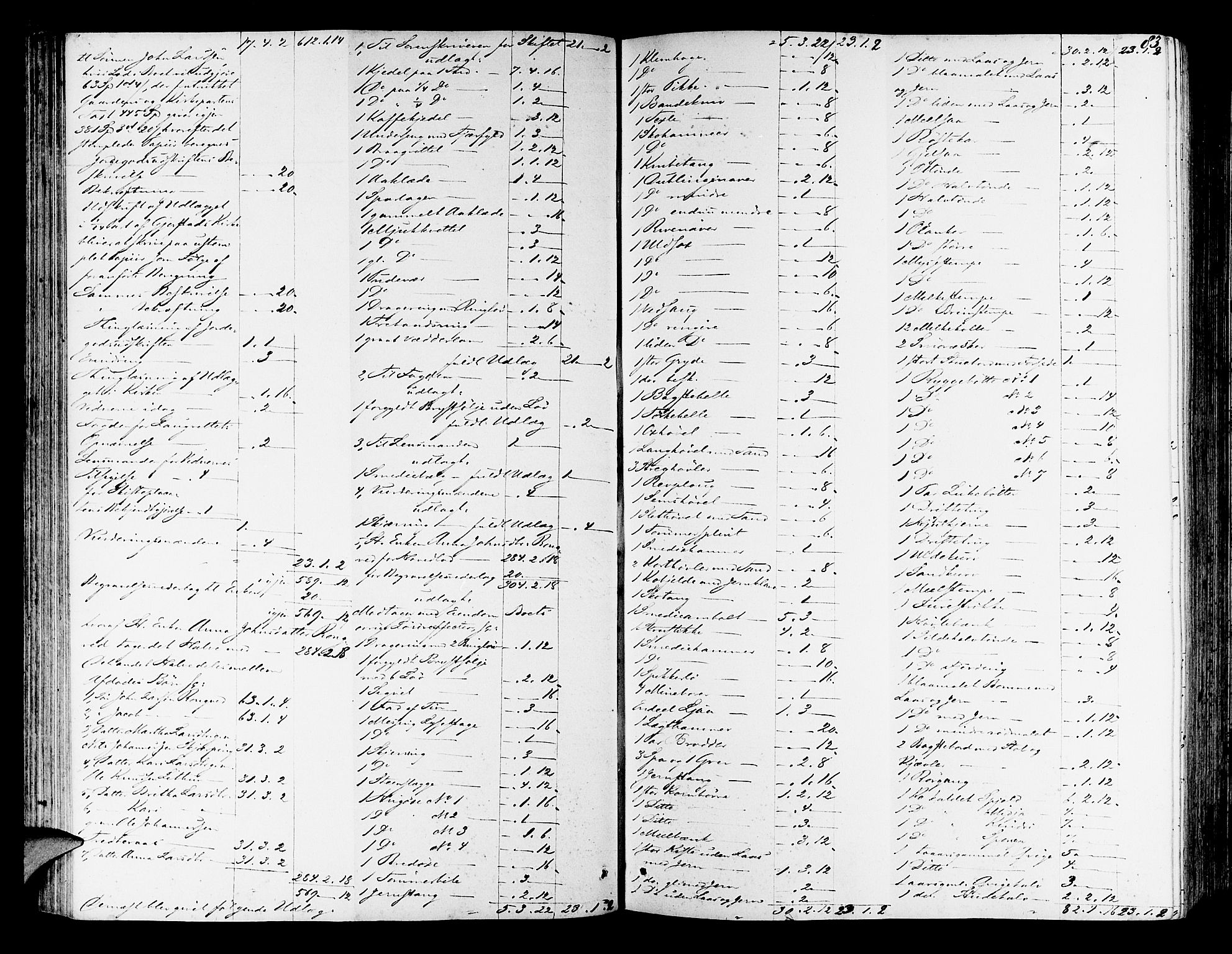 Nordhordland sorenskrivar, SAB/A-2901/1/H/Hd/Hda/L0005: Skifteutlodningsprotokollar, 1851-1857, s. 82b-83a