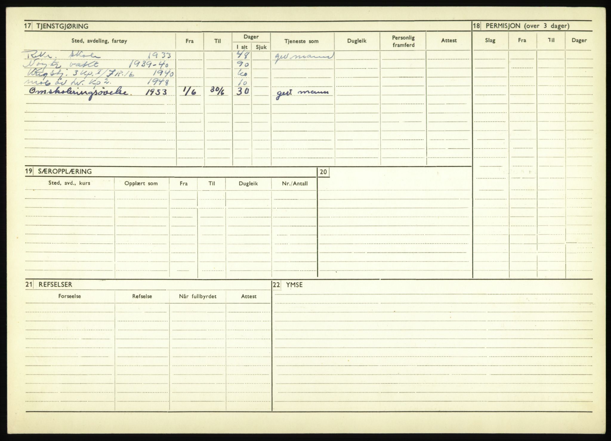 Forsvaret, Troms infanteriregiment nr. 16, AV/RA-RAFA-3146/P/Pa/L0017: Rulleblad for regimentets menige mannskaper, årsklasse 1933, 1933, s. 1054