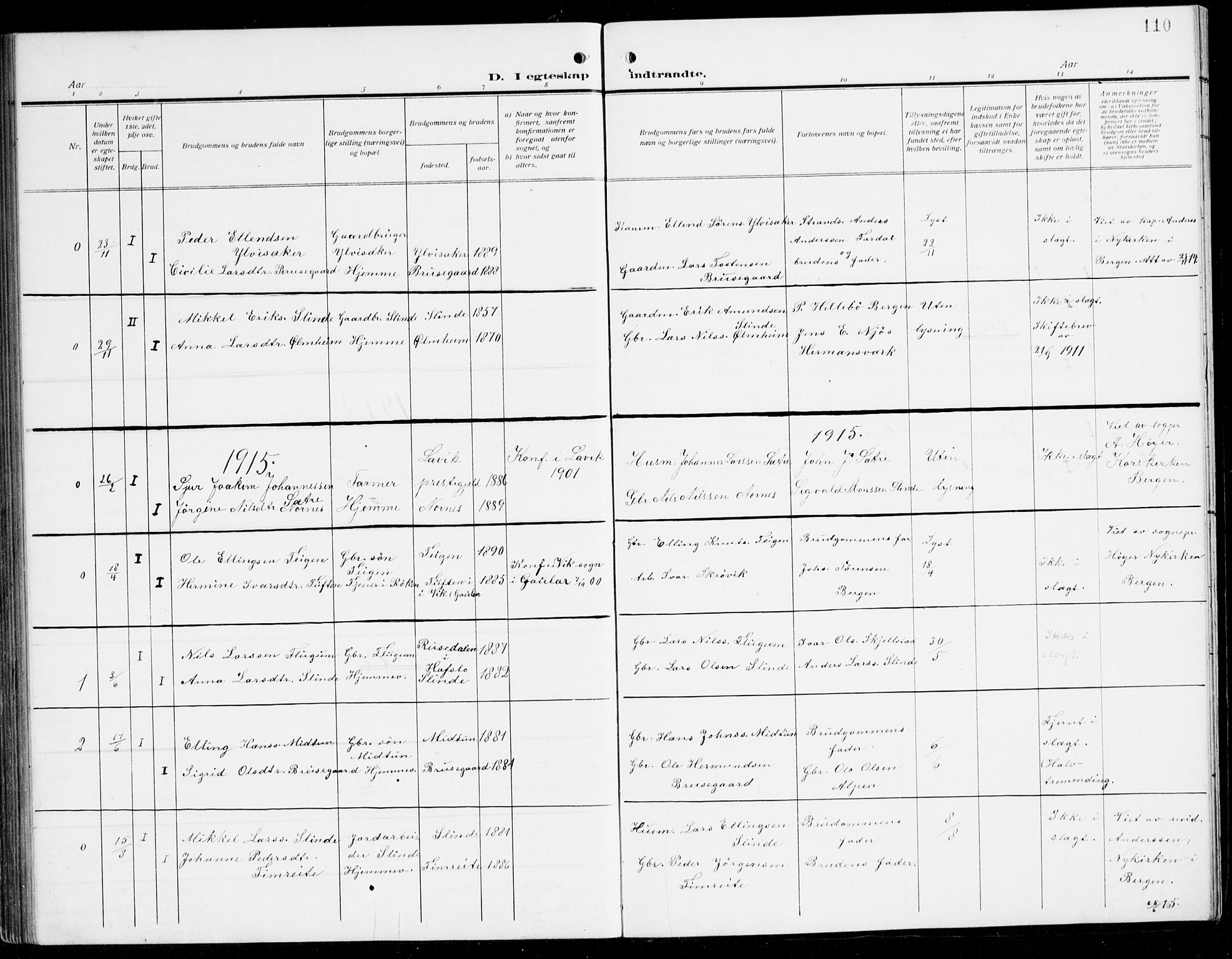 Sogndal sokneprestembete, AV/SAB-A-81301/H/Hab/Habc/L0003: Klokkerbok nr. C 3, 1911-1942, s. 110