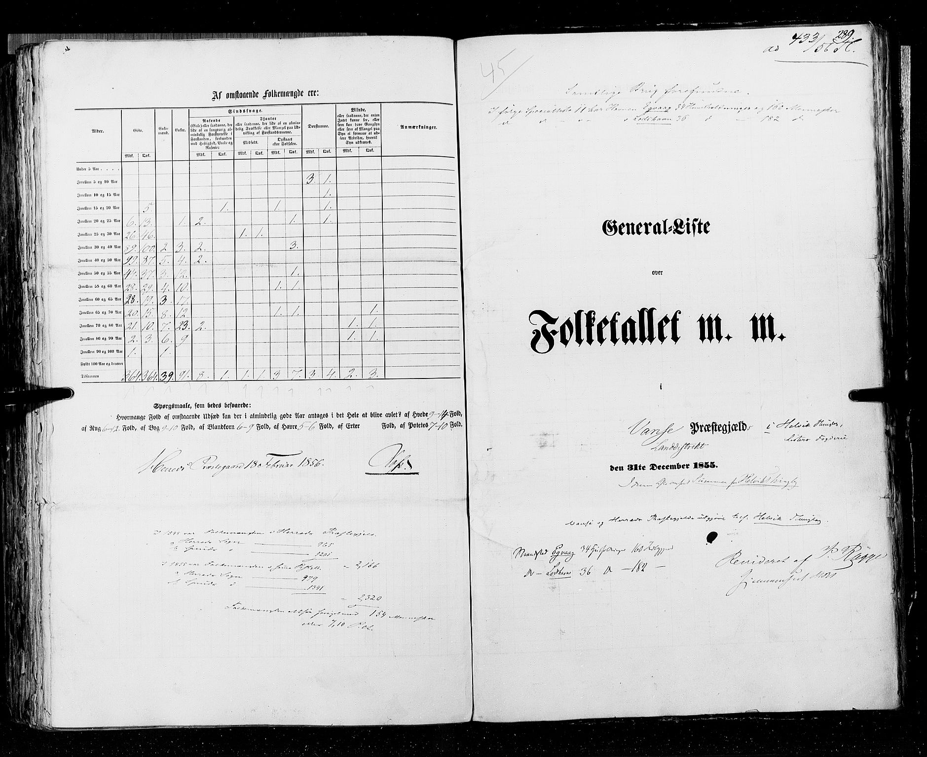 RA, Folketellingen 1855, bind 3: Bratsberg amt, Nedenes amt og Lister og Mandal amt, 1855, s. 289