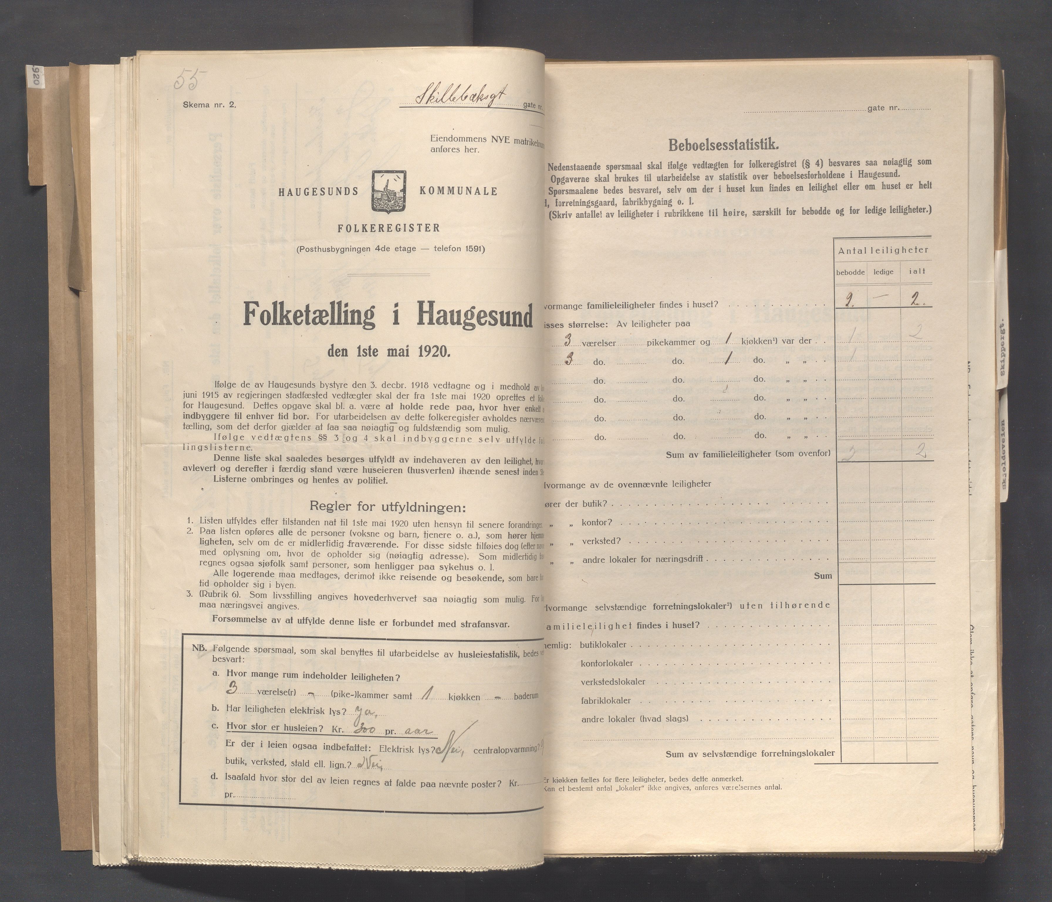 IKAR, Kommunal folketelling 1.5.1920 for Haugesund, 1920, s. 3753