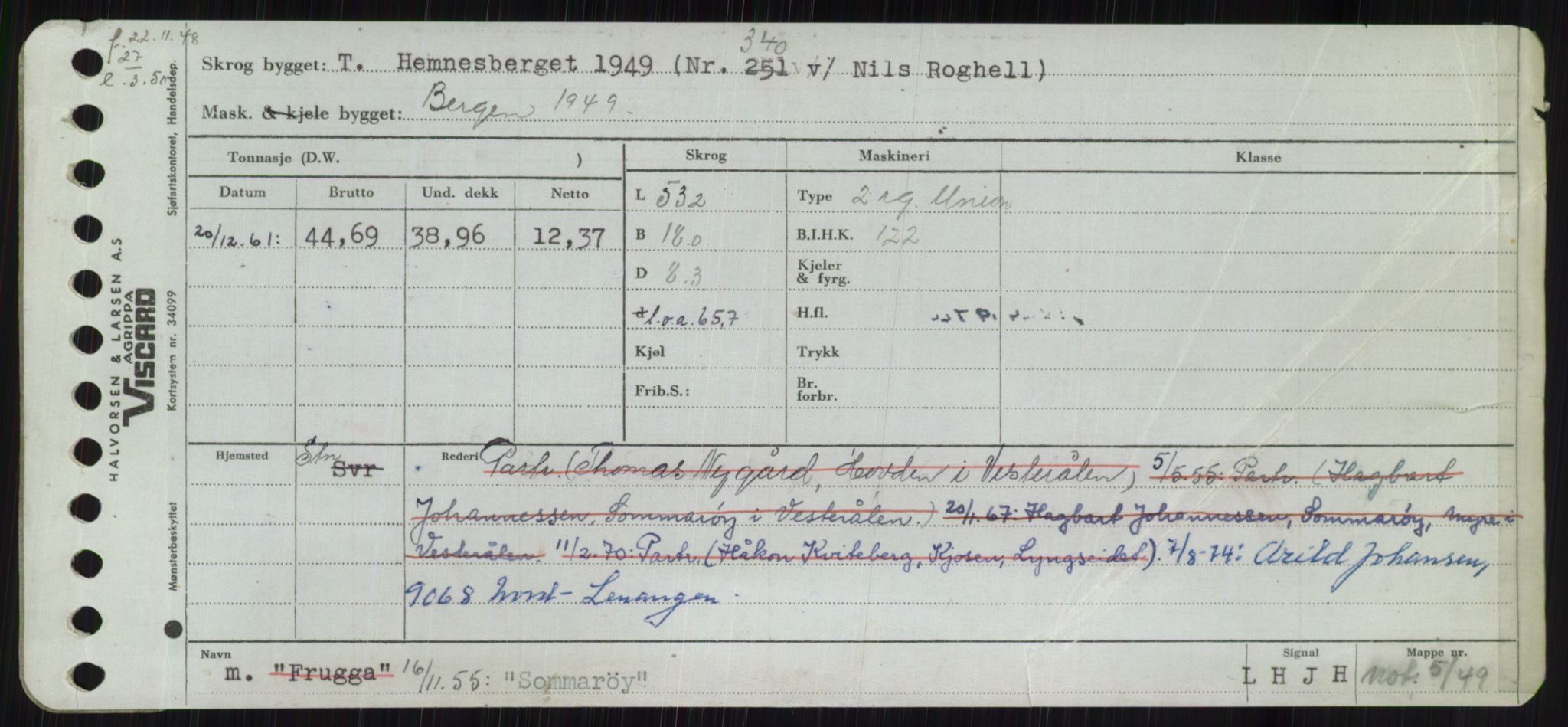 Sjøfartsdirektoratet med forløpere, Skipsmålingen, RA/S-1627/H/Ha/L0005/0002: Fartøy, S-Sven / Fartøy, Skjo-Sven, s. 269