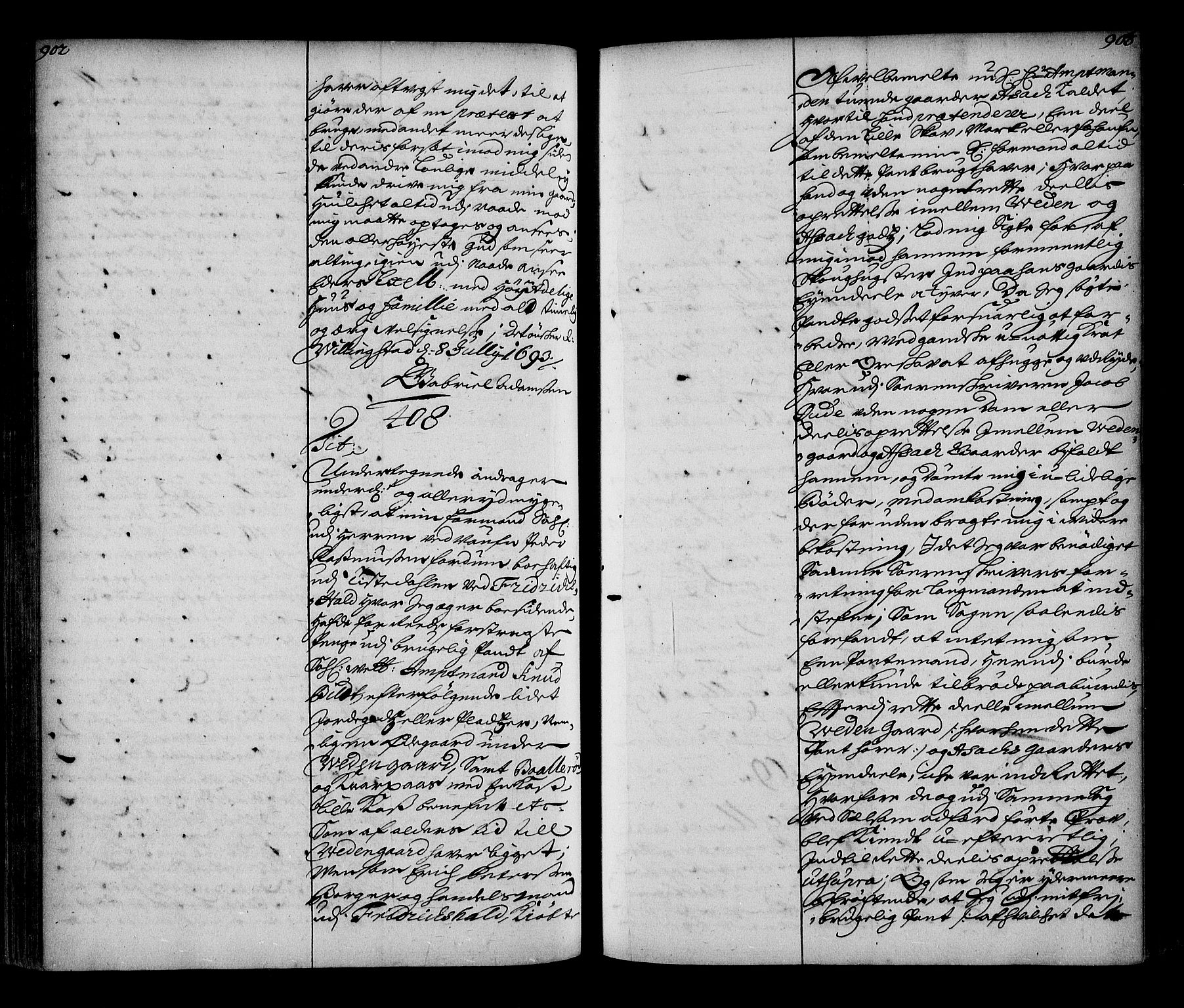 Stattholderembetet 1572-1771, AV/RA-EA-2870/Ae/L0010: Supplikasjons- og resolusjonsprotokoll, 1692-1693, s. 902-903