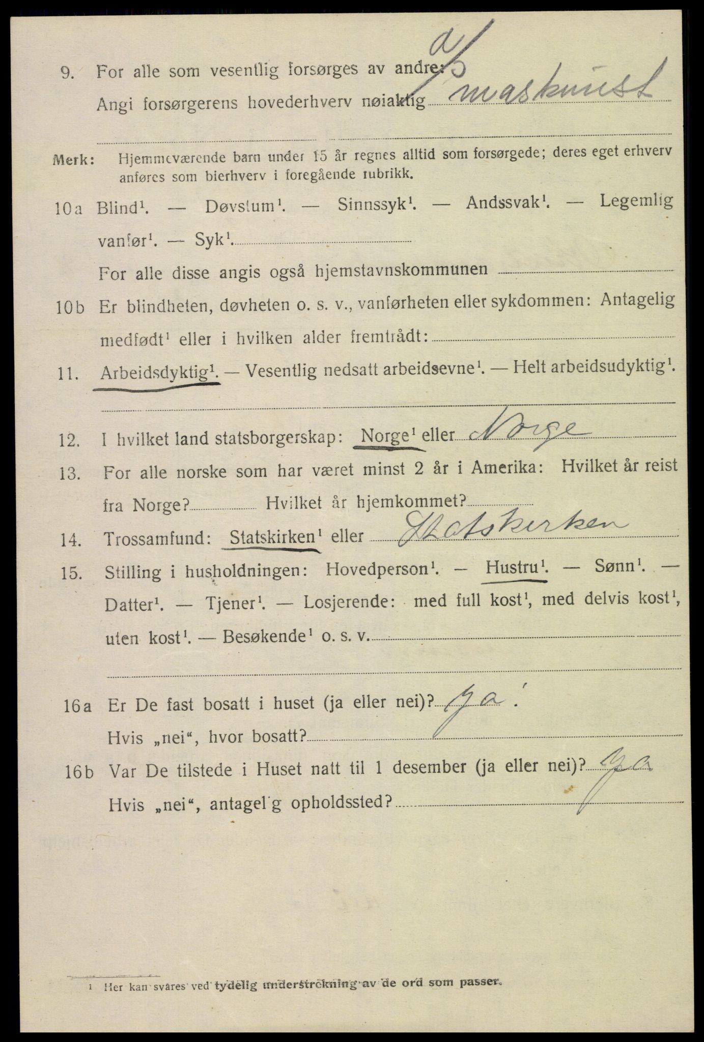 SAK, Folketelling 1920 for 1001 Kristiansand kjøpstad, 1920, s. 22106