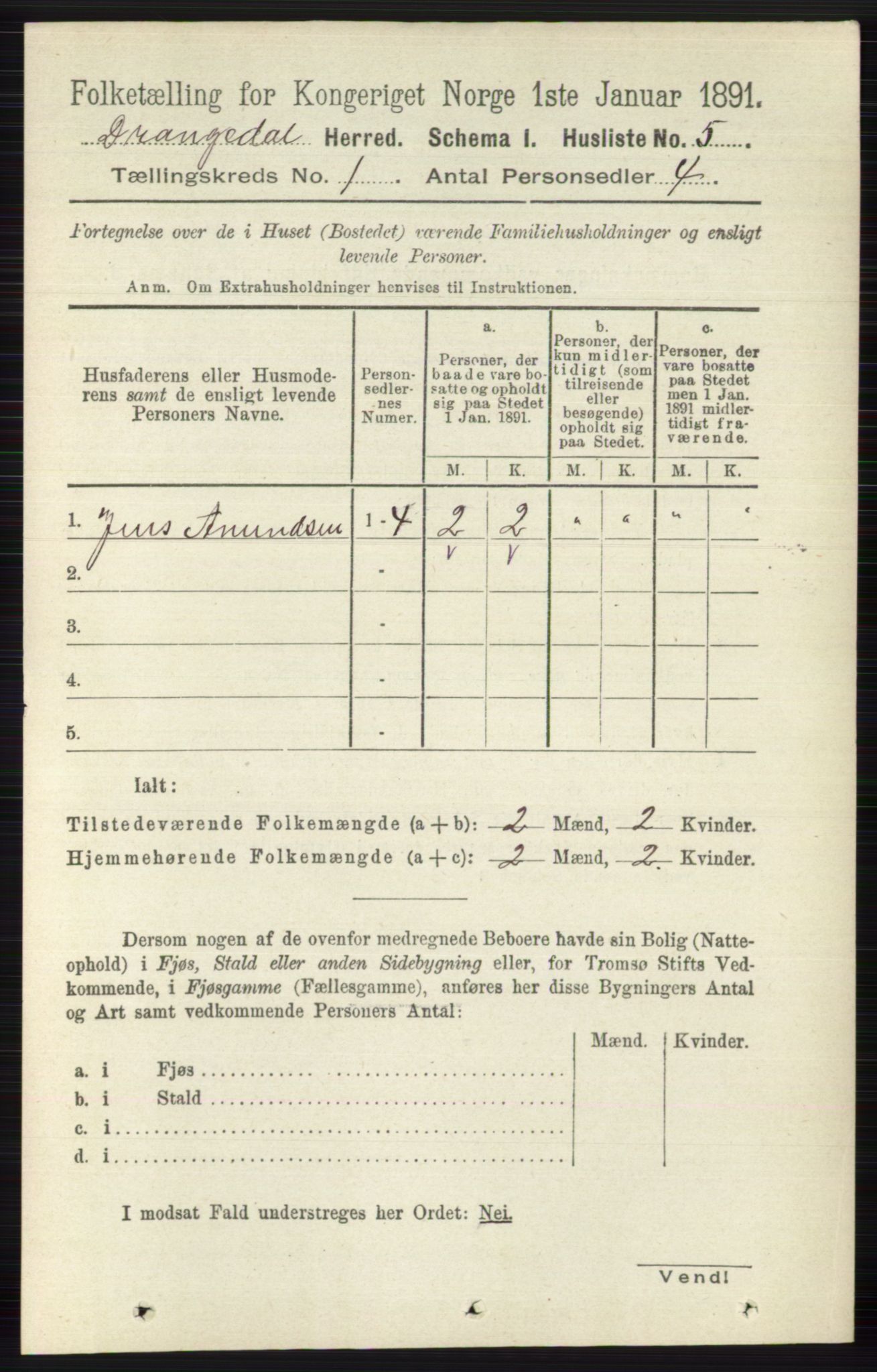 RA, Folketelling 1891 for 0817 Drangedal herred, 1891, s. 36