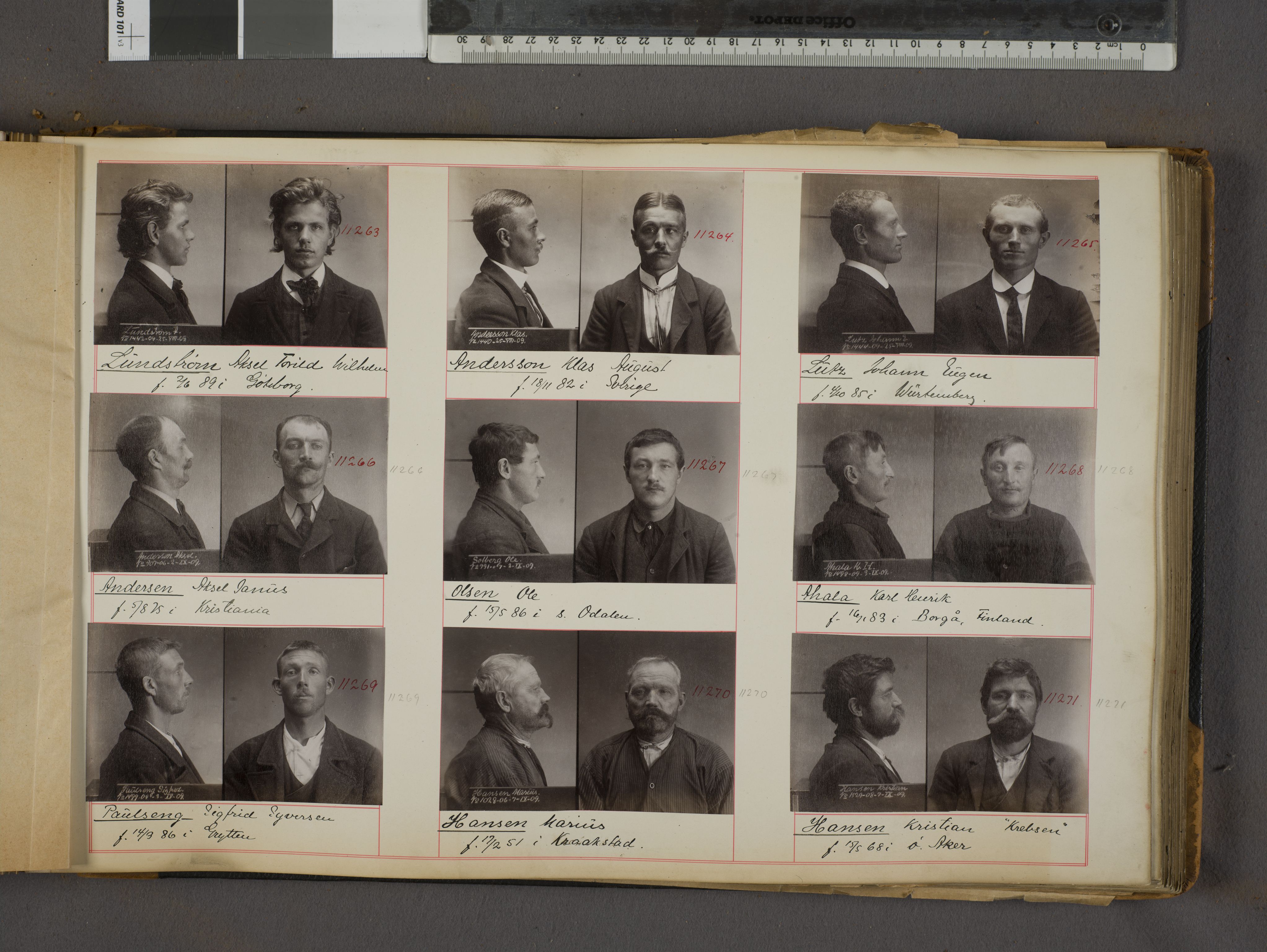 Oslo politikammer, Kriminalavdelingen, AV/SAO-A-11137/U/Ua/L0012: Forbryteralbum, 1908-1910, s. 38