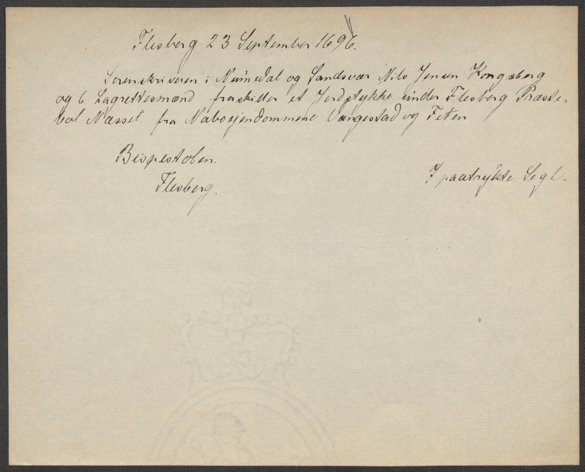Riksarkivets diplomsamling, AV/RA-EA-5965/F15/L0020: Prestearkiv - Buskerud, 1584-1727, s. 106