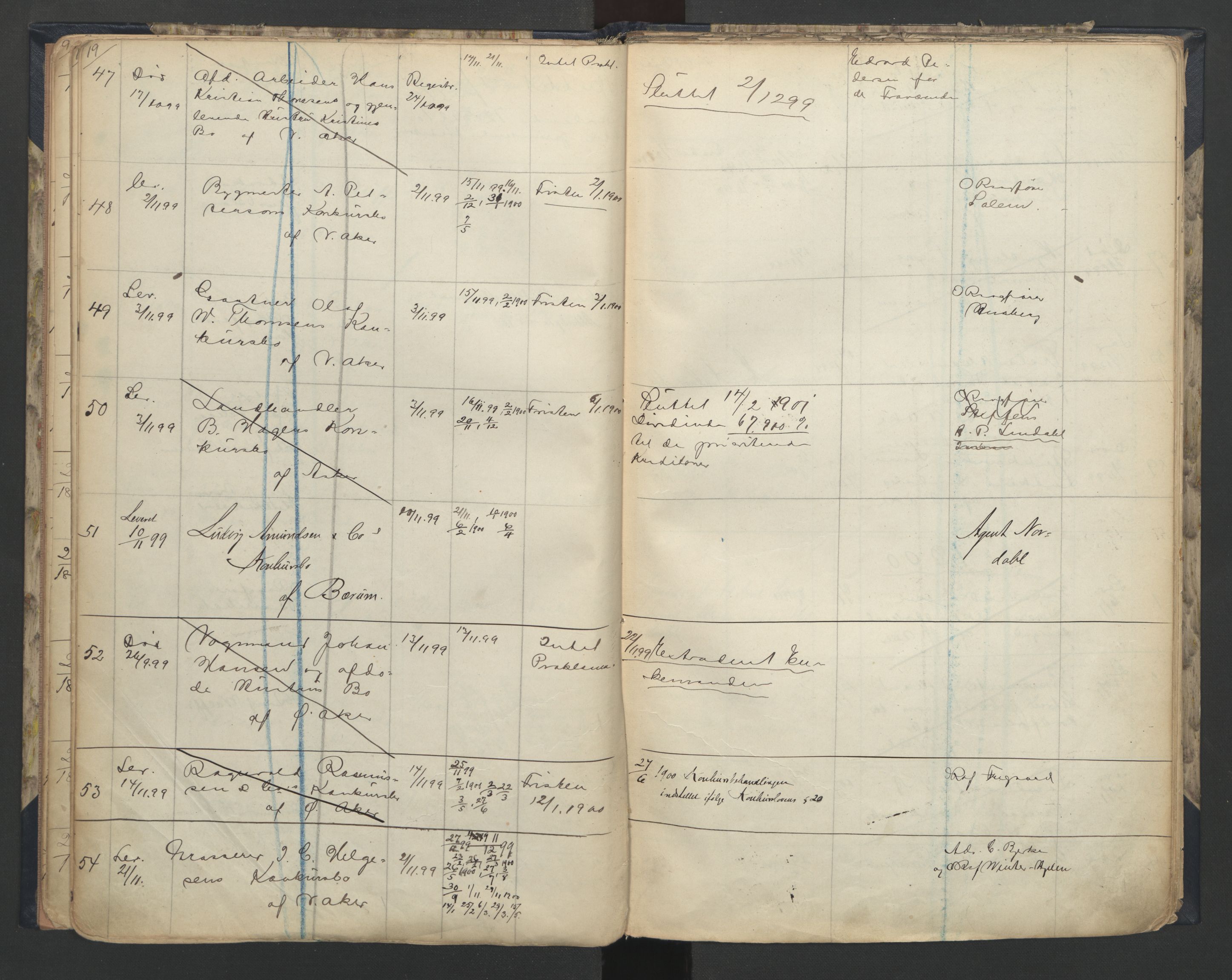 Aker kriminaldommer, skifte- og auksjonsforvalterembete, AV/SAO-A-10452/H/Ha/Hac/L0001: Skiftelister for dødsboer og fellesboer, 1890-1906, s. 19