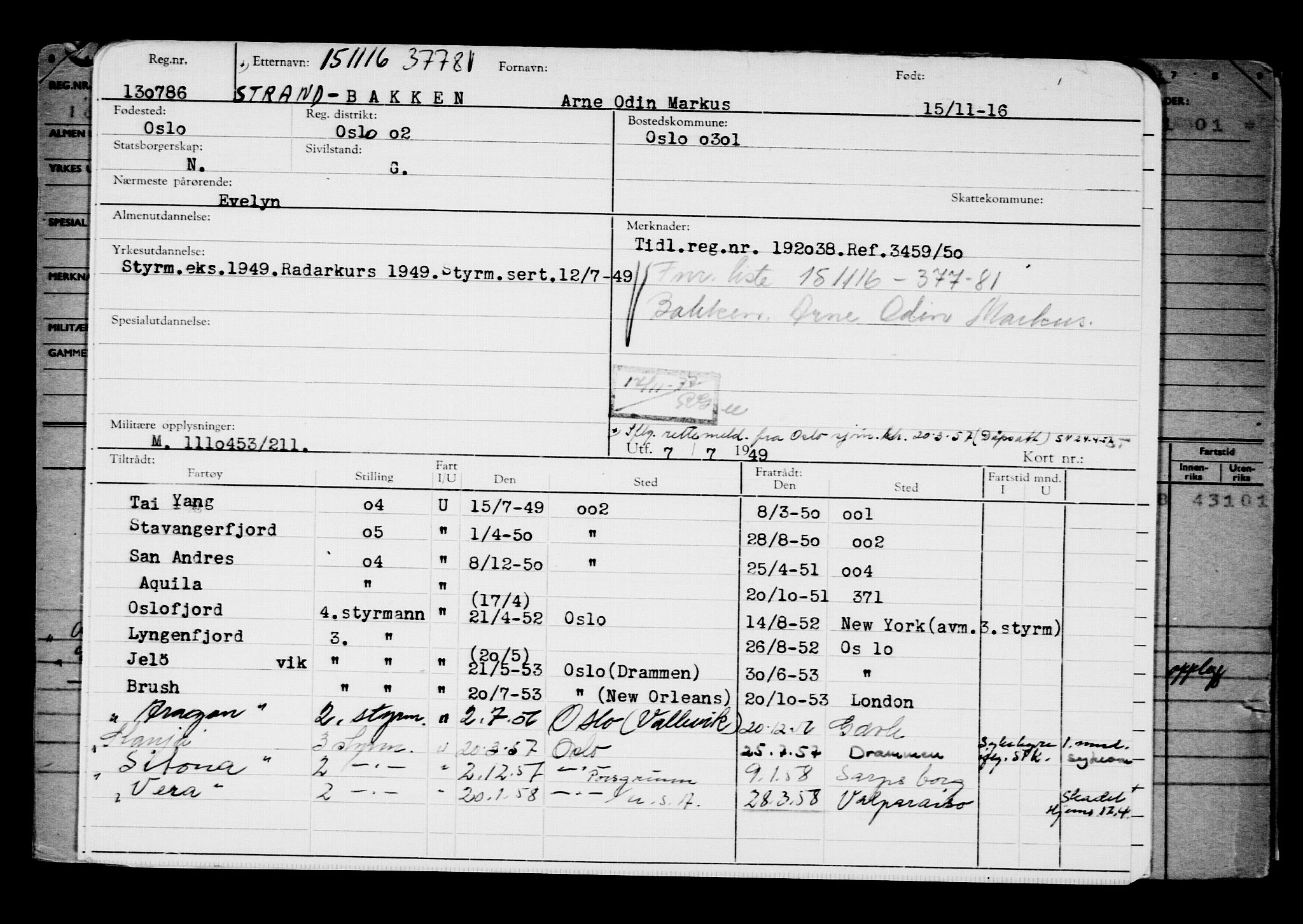 Direktoratet for sjømenn, AV/RA-S-3545/G/Gb/L0144: Hovedkort, 1916, s. 21