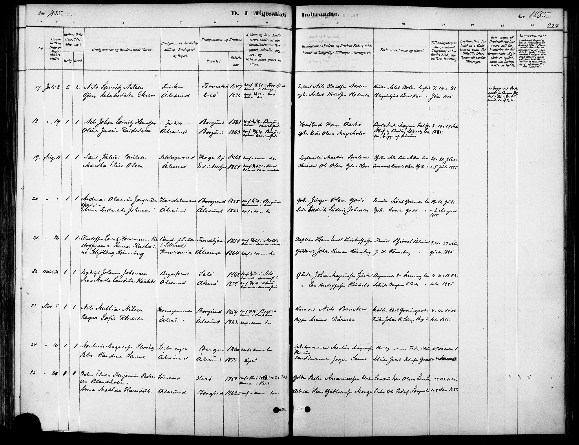 Ministerialprotokoller, klokkerbøker og fødselsregistre - Møre og Romsdal, SAT/A-1454/529/L0454: Ministerialbok nr. 529A04, 1878-1885, s. 228