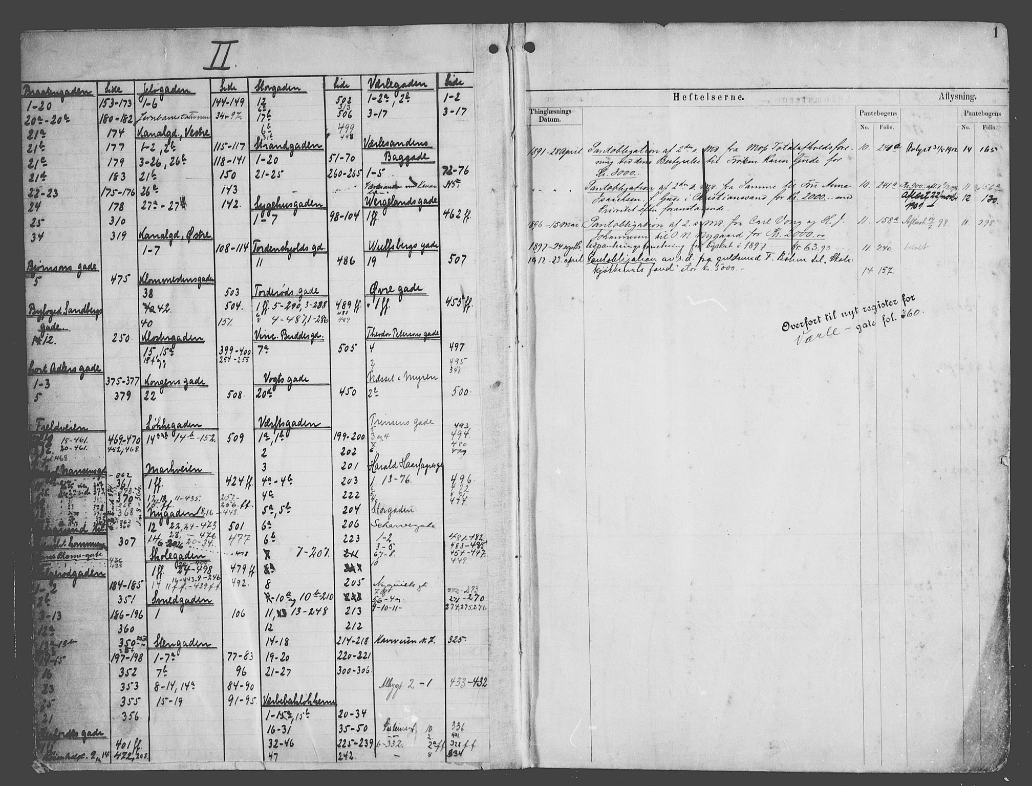 Moss byfogd, SAO/A-10863/G/Ga/Gae/L0002: Panteregister nr. V 2, s. 1