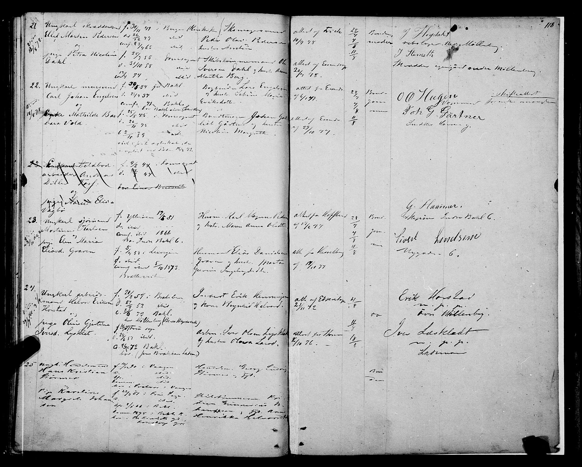 Ministerialprotokoller, klokkerbøker og fødselsregistre - Sør-Trøndelag, SAT/A-1456/604/L0187: Ministerialbok nr. 604A08, 1847-1878, s. 118