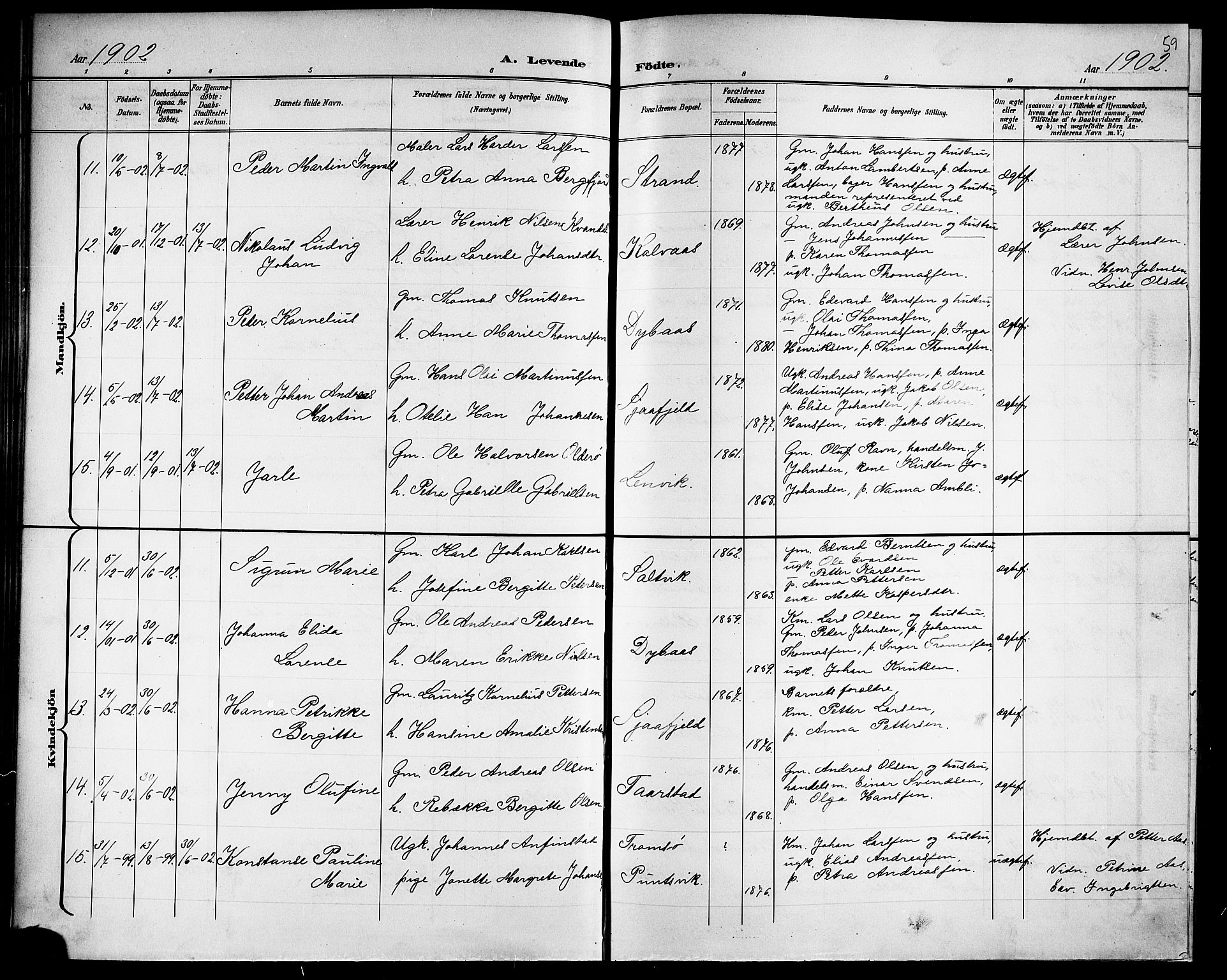 Ministerialprotokoller, klokkerbøker og fødselsregistre - Nordland, AV/SAT-A-1459/863/L0915: Klokkerbok nr. 863C05, 1898-1907, s. 59