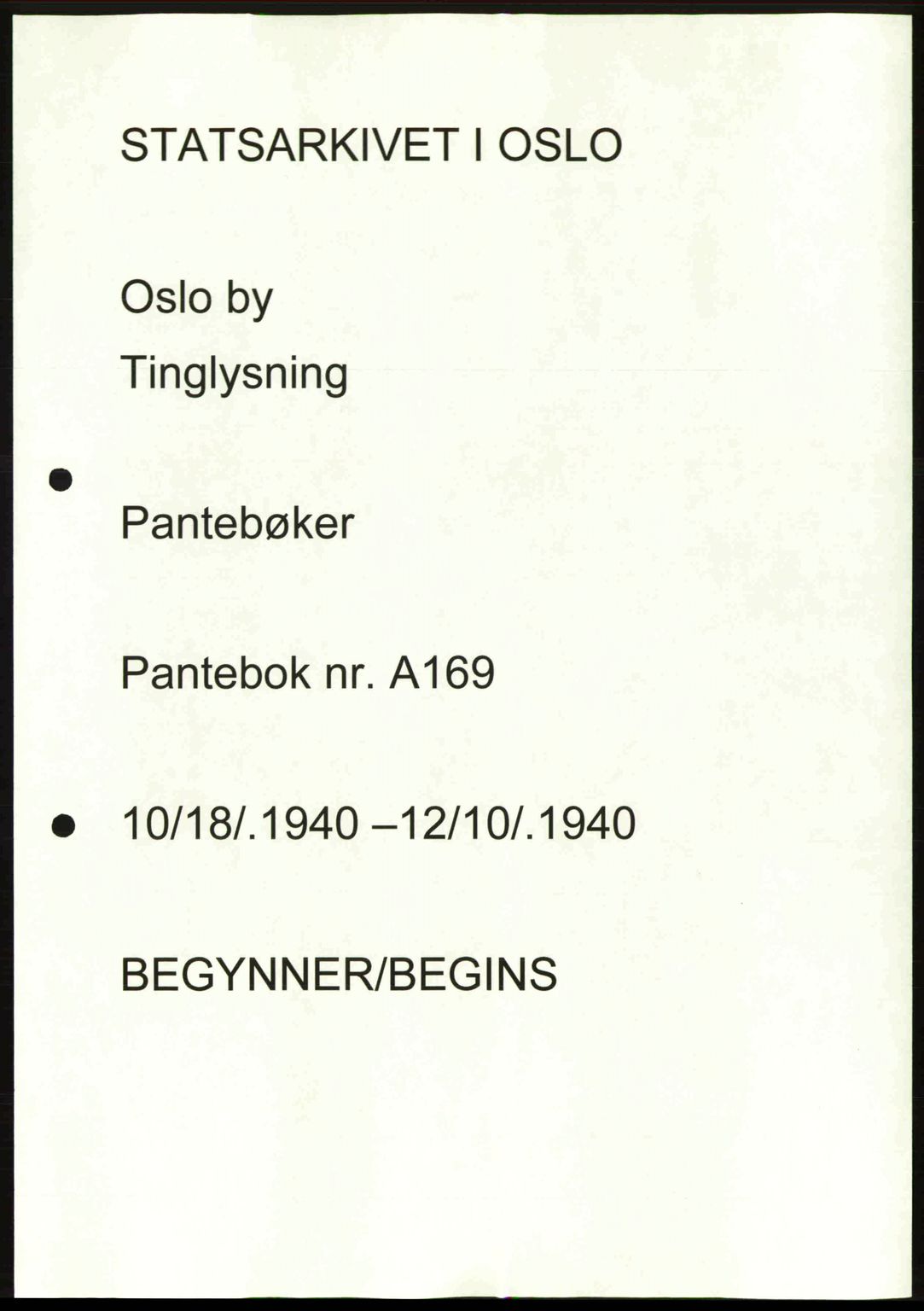Aker herredsskriveri, AV/SAO-A-10896/G/Gb/Gba/Gbab/L0044: Pantebok nr. A169, 1940-1940