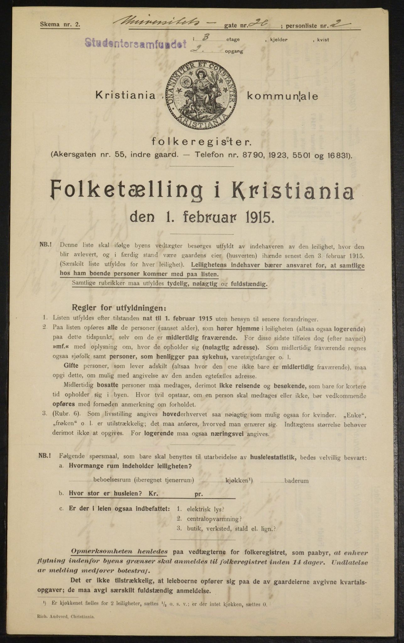 OBA, Kommunal folketelling 1.2.1915 for Kristiania, 1915, s. 120860