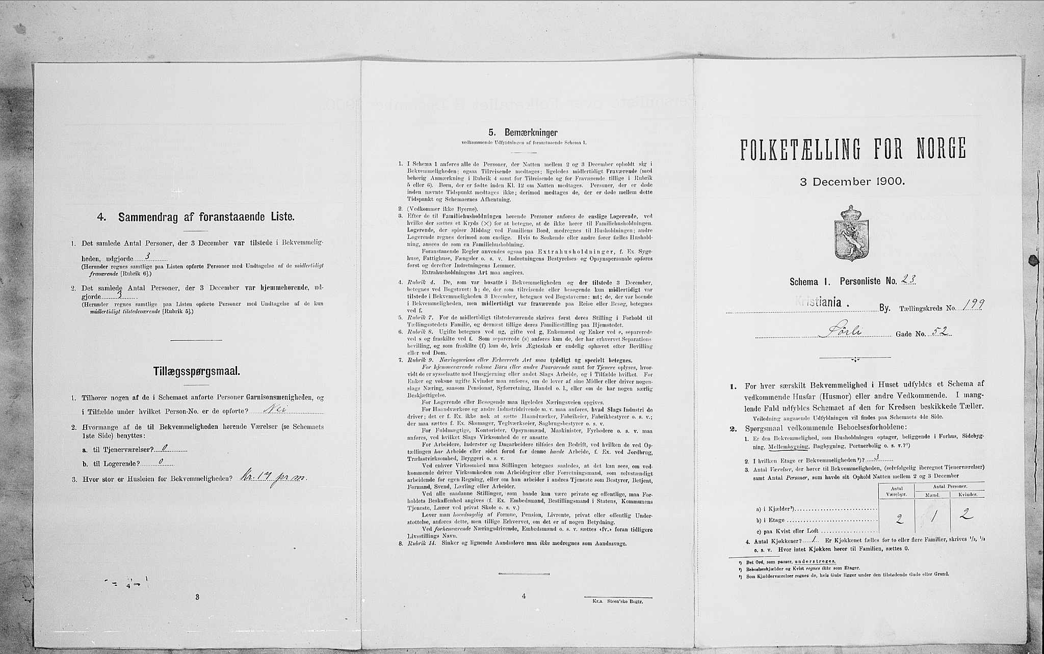 SAO, Folketelling 1900 for 0301 Kristiania kjøpstad, 1900, s. 95848