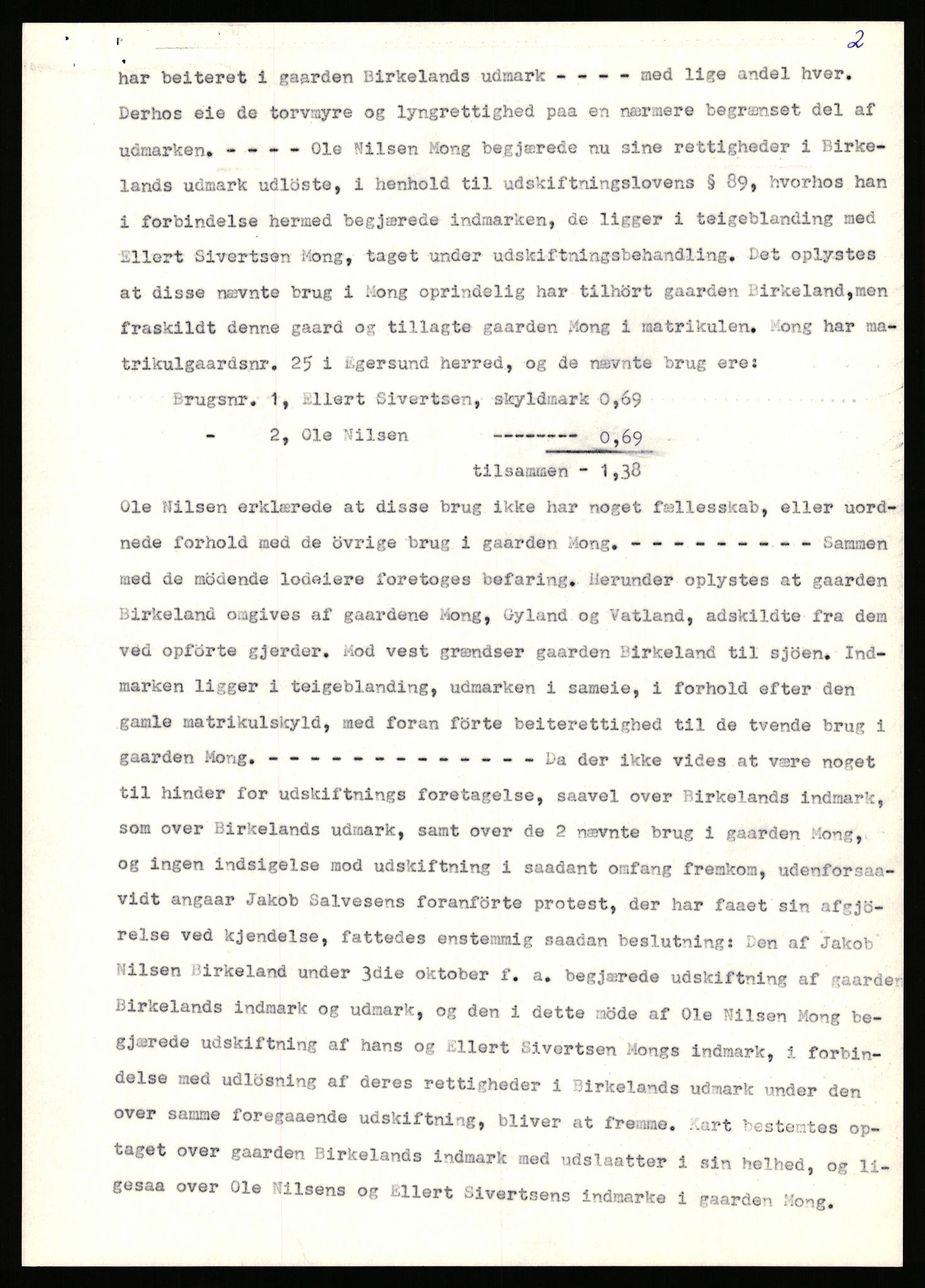 Statsarkivet i Stavanger, SAST/A-101971/03/Y/Yj/L0008: Avskrifter sortert etter gårdsnavn: Birkeland indre - Bjerge, 1750-1930, s. 152