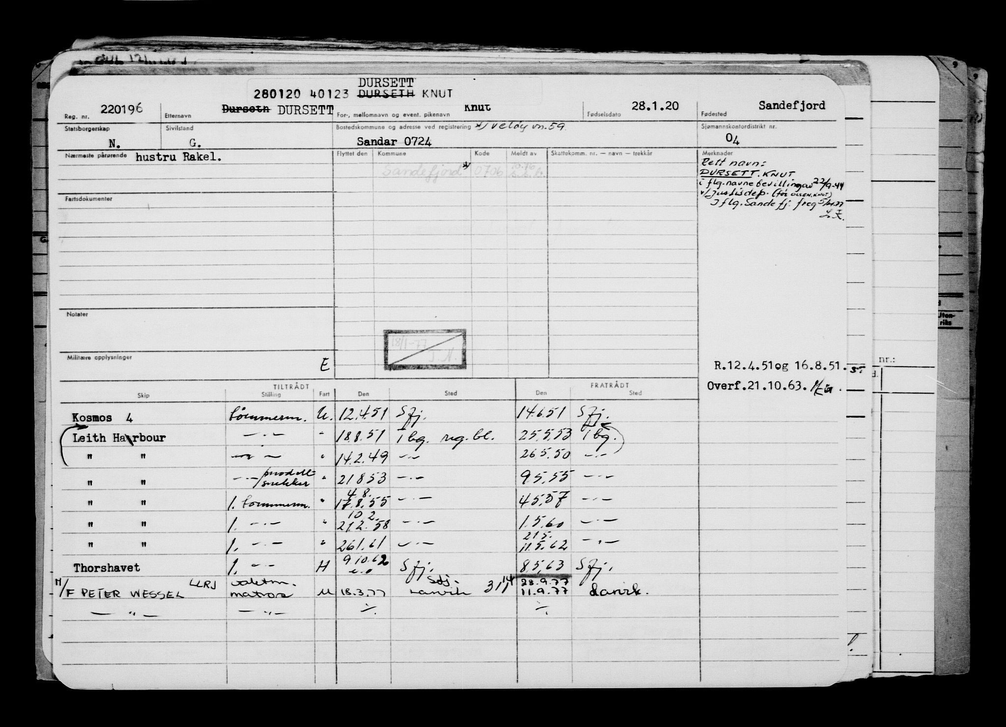 Direktoratet for sjømenn, AV/RA-S-3545/G/Gb/L0176: Hovedkort, 1920, s. 433