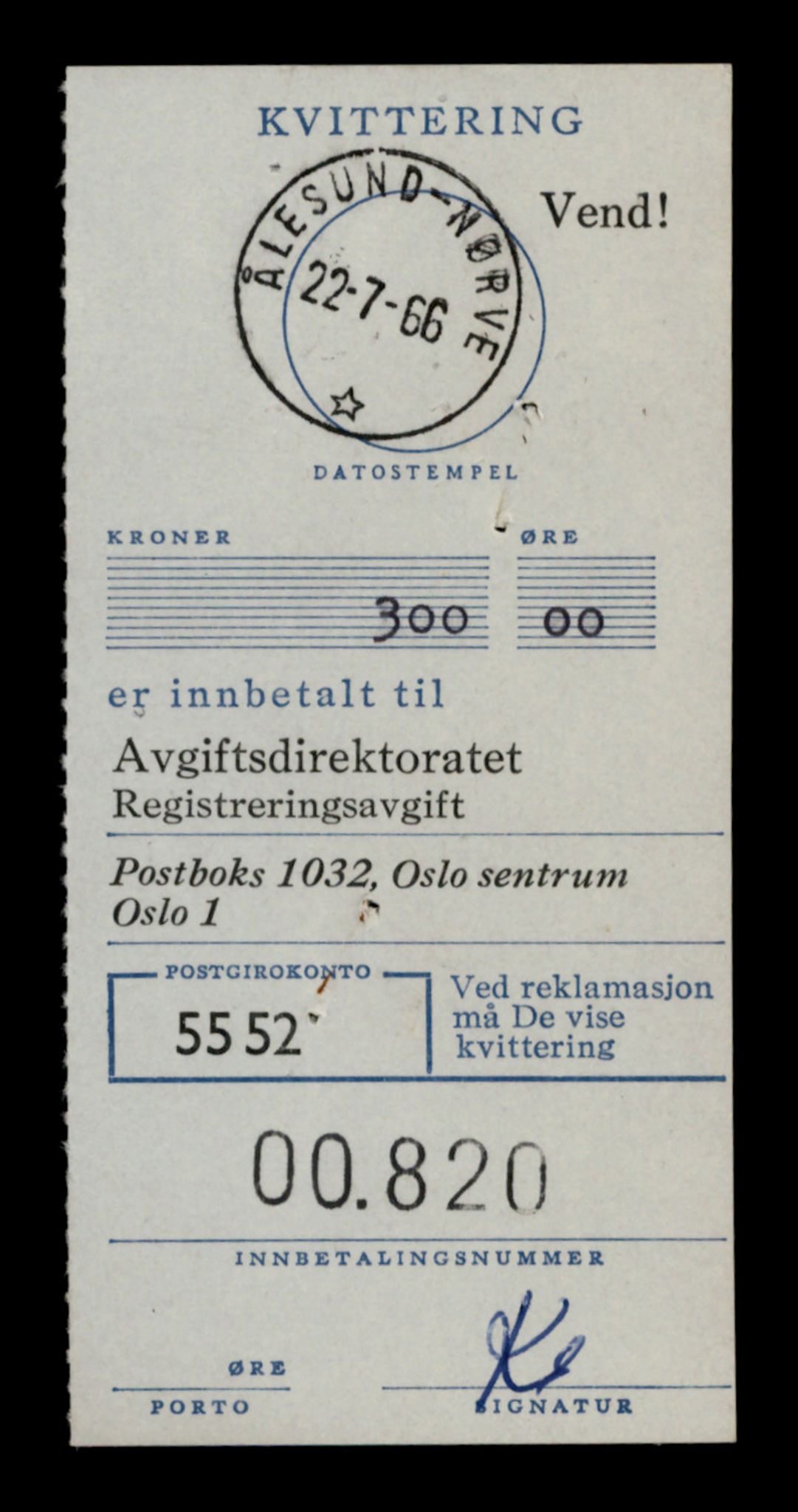 Møre og Romsdal vegkontor - Ålesund trafikkstasjon, SAT/A-4099/F/Fe/L0003: Registreringskort for kjøretøy T 232 - T 340, 1927-1998, s. 3018