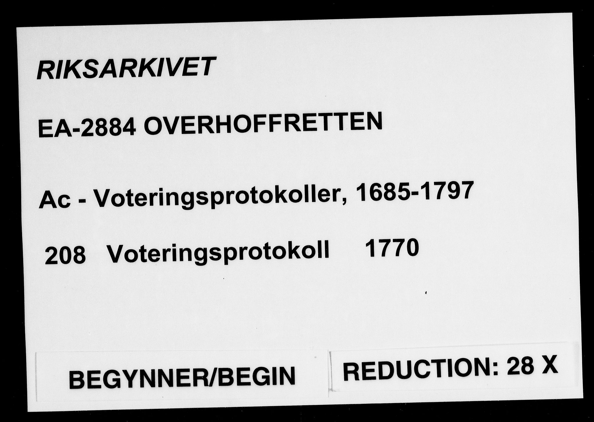 Overhoffretten 1667-1797, AV/RA-EA-2884/Ac/L0208: Voteringsprotokoll, 1770