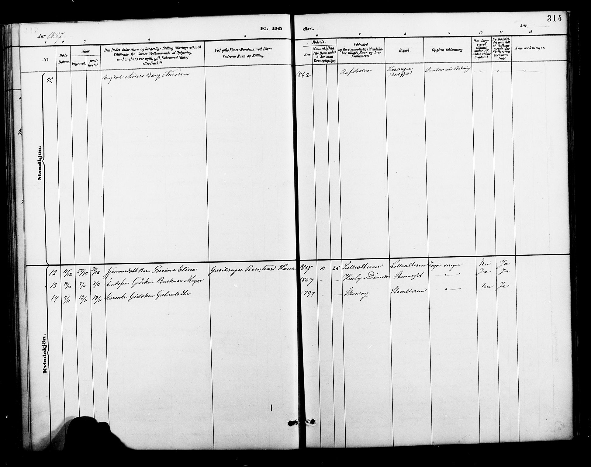 Ministerialprotokoller, klokkerbøker og fødselsregistre - Nordland, SAT/A-1459/827/L0421: Klokkerbok nr. 827C10, 1887-1906, s. 314