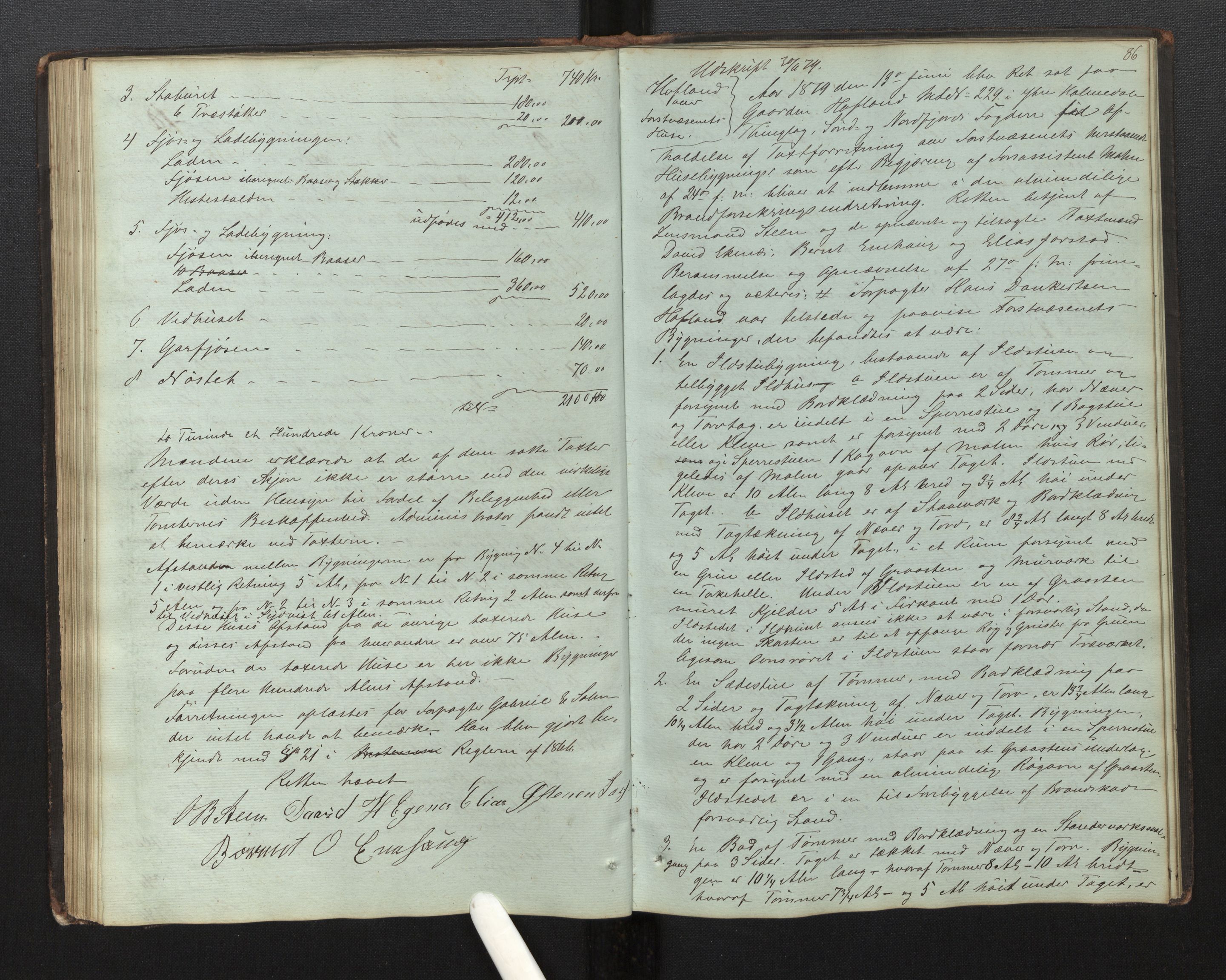 Lensmannen i Fjaler, AV/SAB-A-27201/0012/L0001: Branntakstprotokoll, 1846-1889, s. 85b-86a