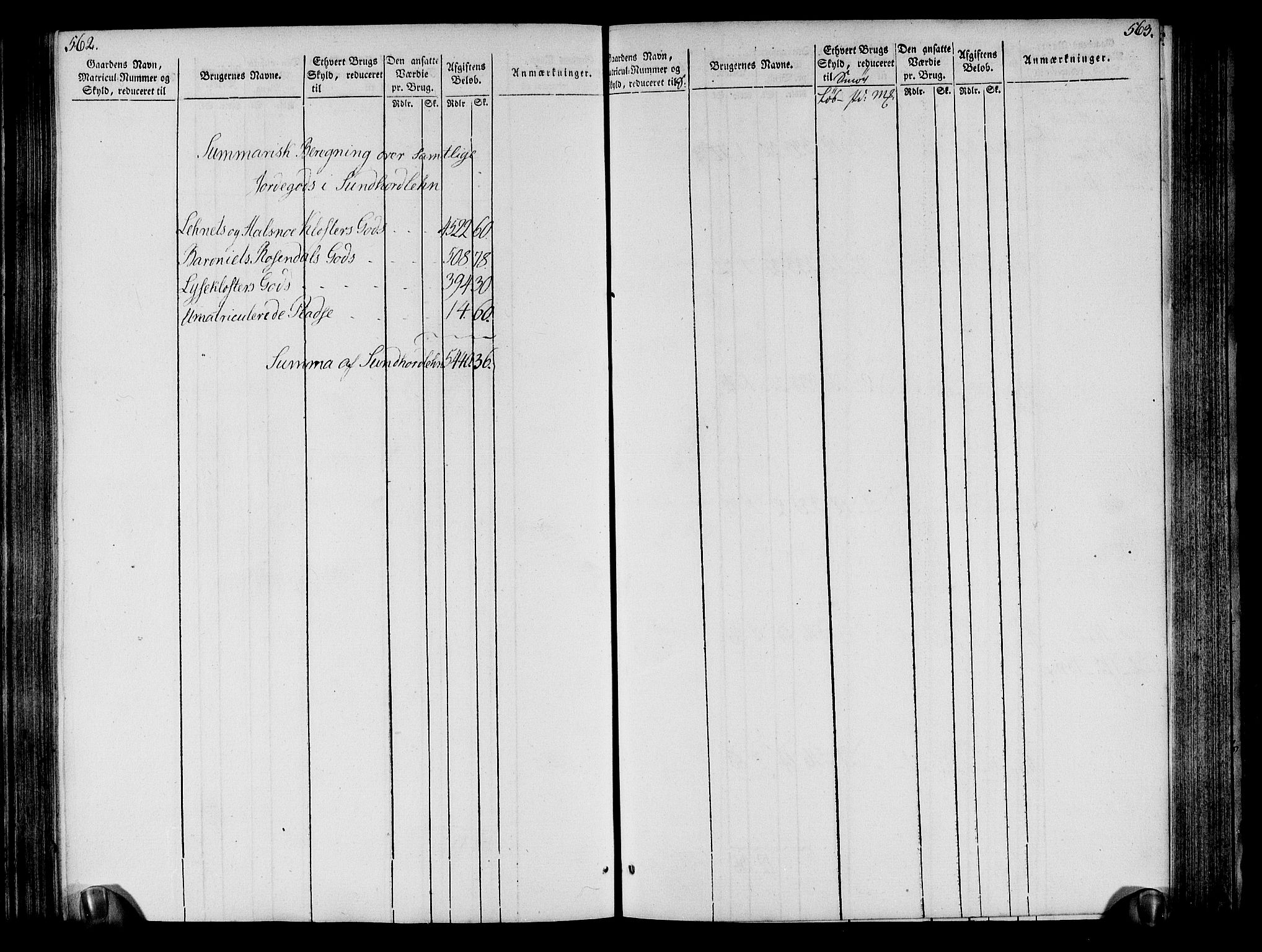 Rentekammeret inntil 1814, Realistisk ordnet avdeling, AV/RA-EA-4070/N/Ne/Nea/L0109: Sunnhordland og Hardanger fogderi. Oppebørselsregister, 1803-1804, s. 285