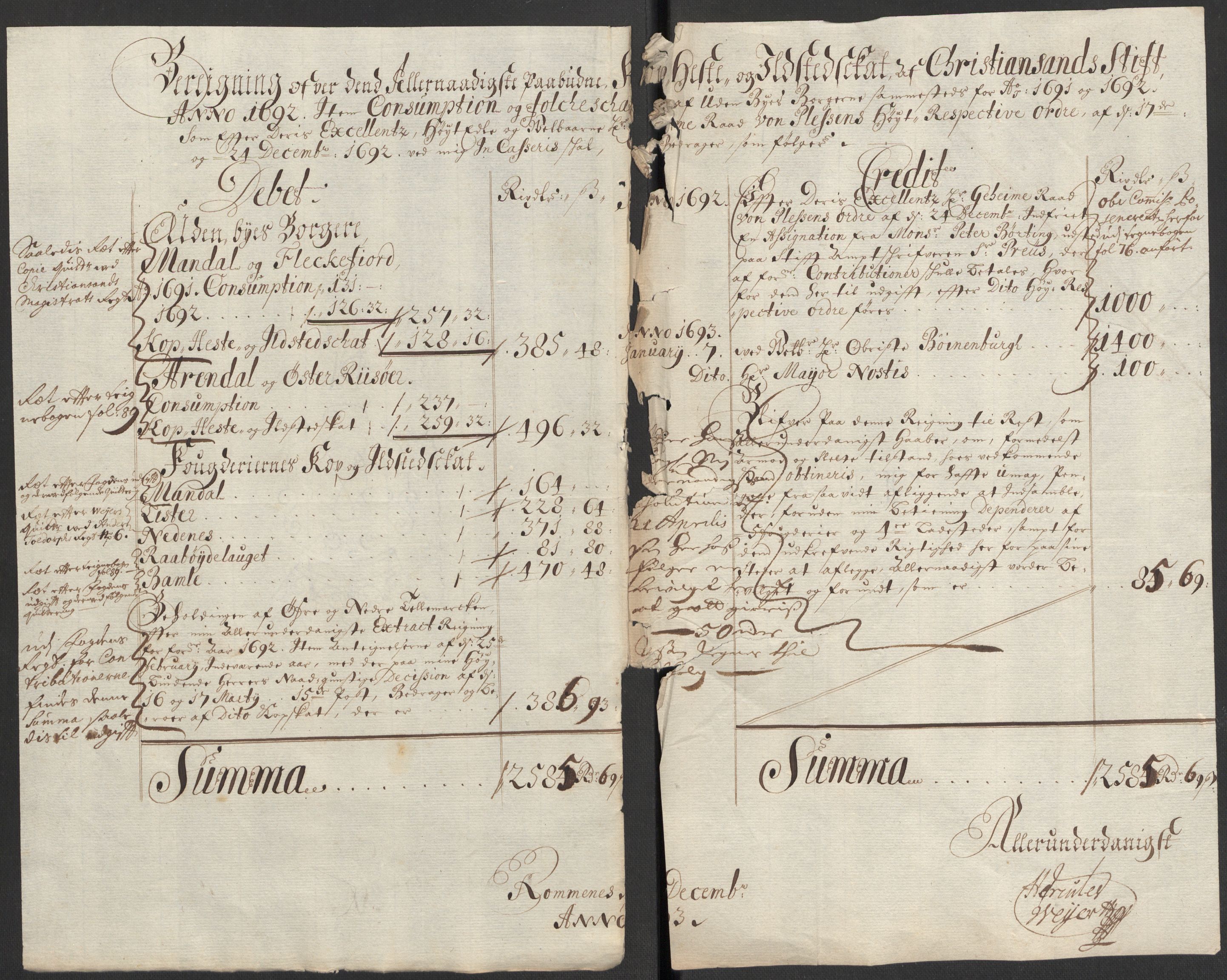 Rentekammeret inntil 1814, Reviderte regnskaper, Fogderegnskap, AV/RA-EA-4092/R35/L2089: Fogderegnskap Øvre og Nedre Telemark, 1690-1692, s. 21