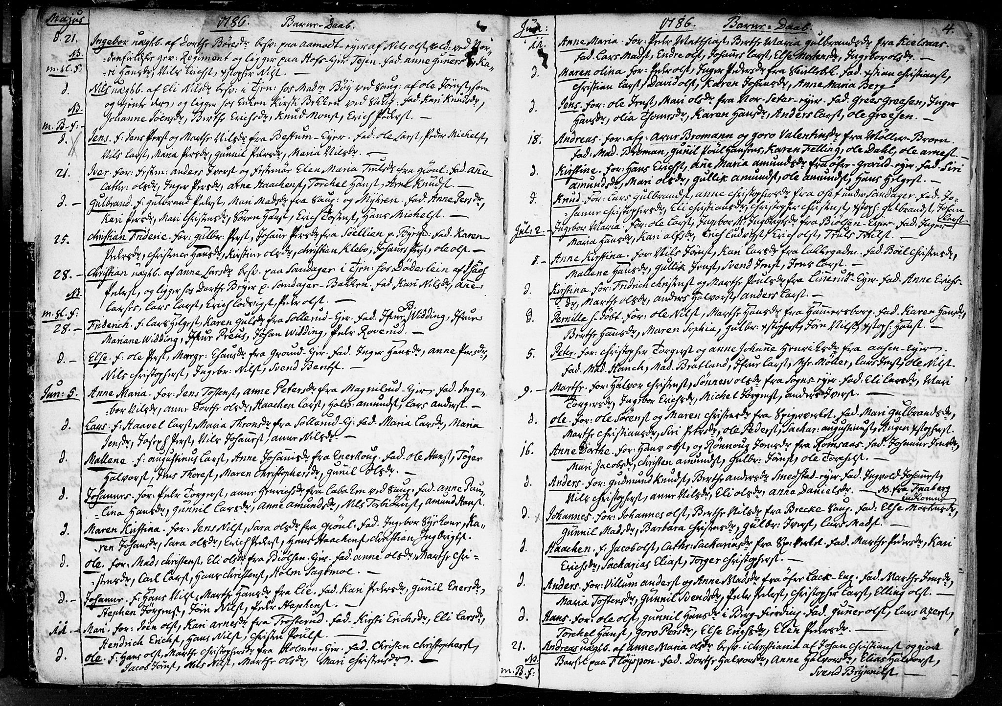 Aker prestekontor kirkebøker, SAO/A-10861/F/L0010: Ministerialbok nr. 10, 1786-1809, s. 4