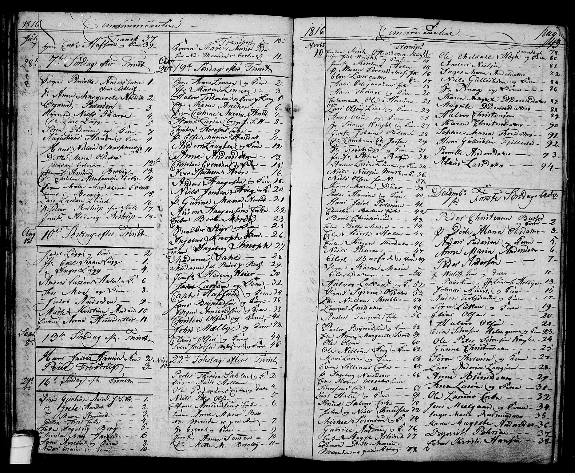 Langesund kirkebøker, AV/SAKO-A-280/G/Ga/L0002: Klokkerbok nr. 2, 1801-1815, s. 43