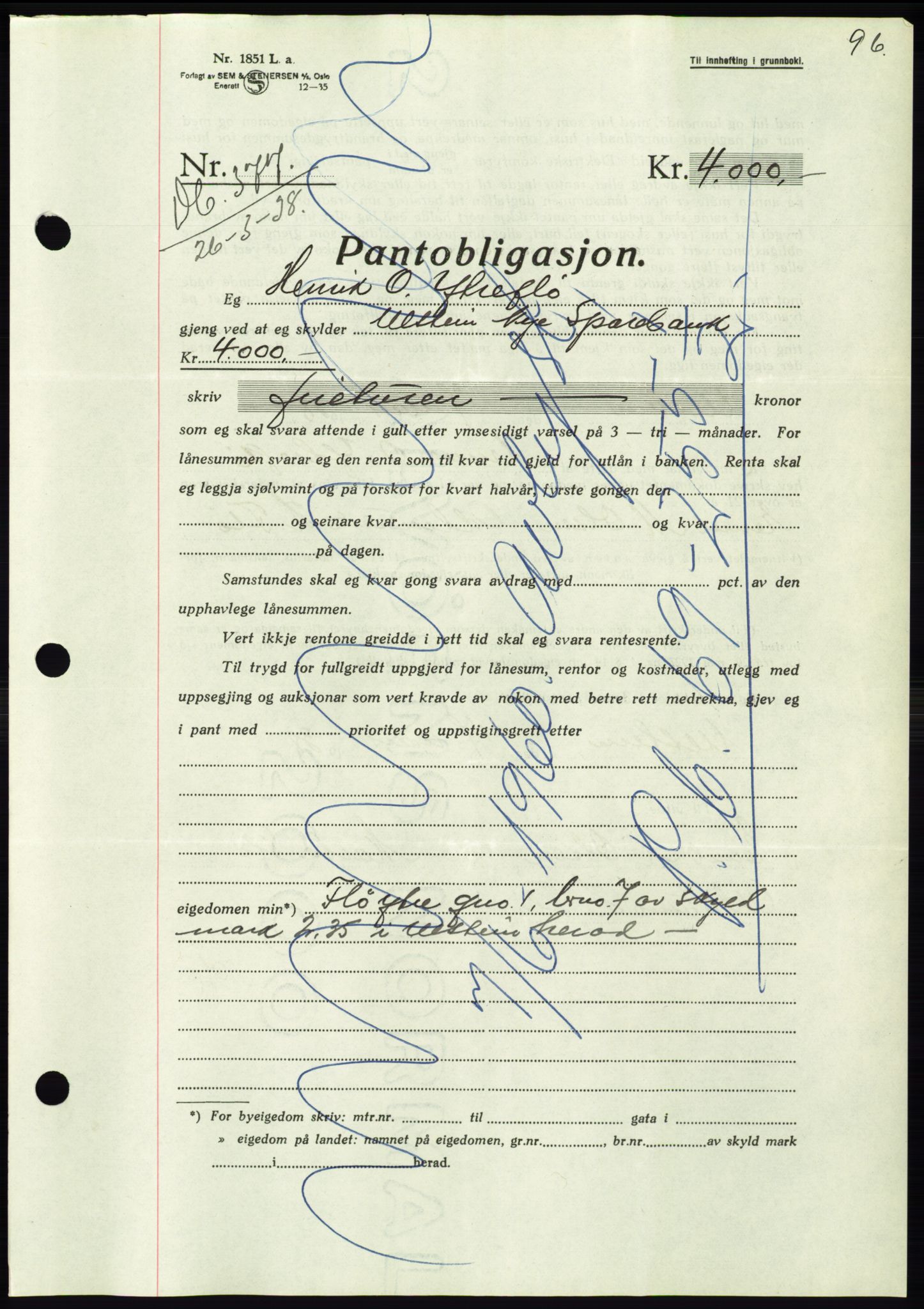 Søre Sunnmøre sorenskriveri, AV/SAT-A-4122/1/2/2C/L0065: Pantebok nr. 59, 1938-1938, Dagboknr: 377/1938