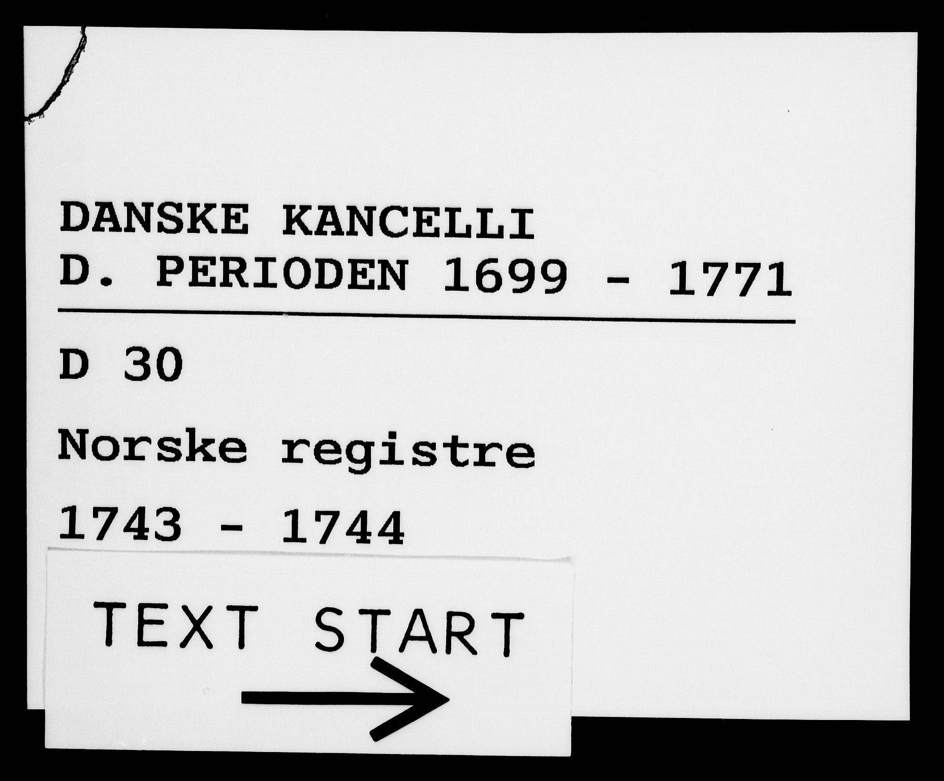 Danske Kanselli 1572-1799, RA/EA-3023/F/Fc/Fca/Fcaa/L0033: Norske registre, 1743-1744