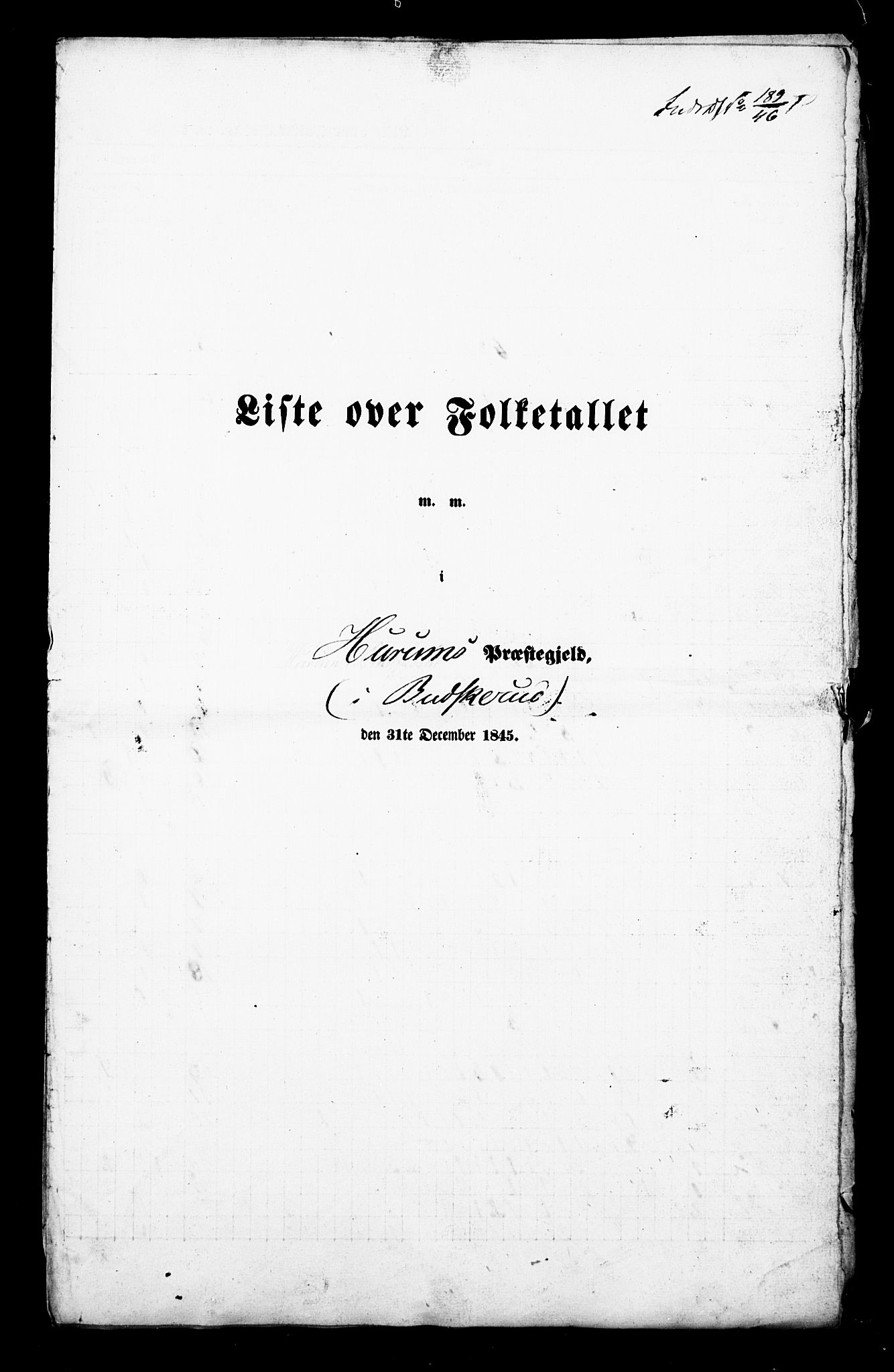 , Folketelling 1845 for 0628P Hurum prestegjeld, 1845, s. 2