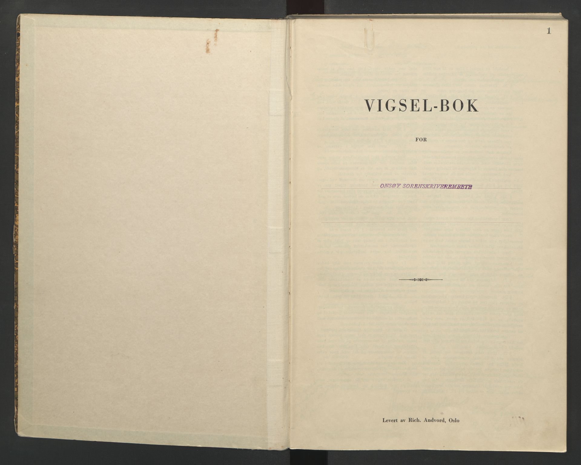 Onsøy sorenskriveri, AV/SAO-A-10474/L/La/L0002: Vigselsbok, 1942-1943, s. 1