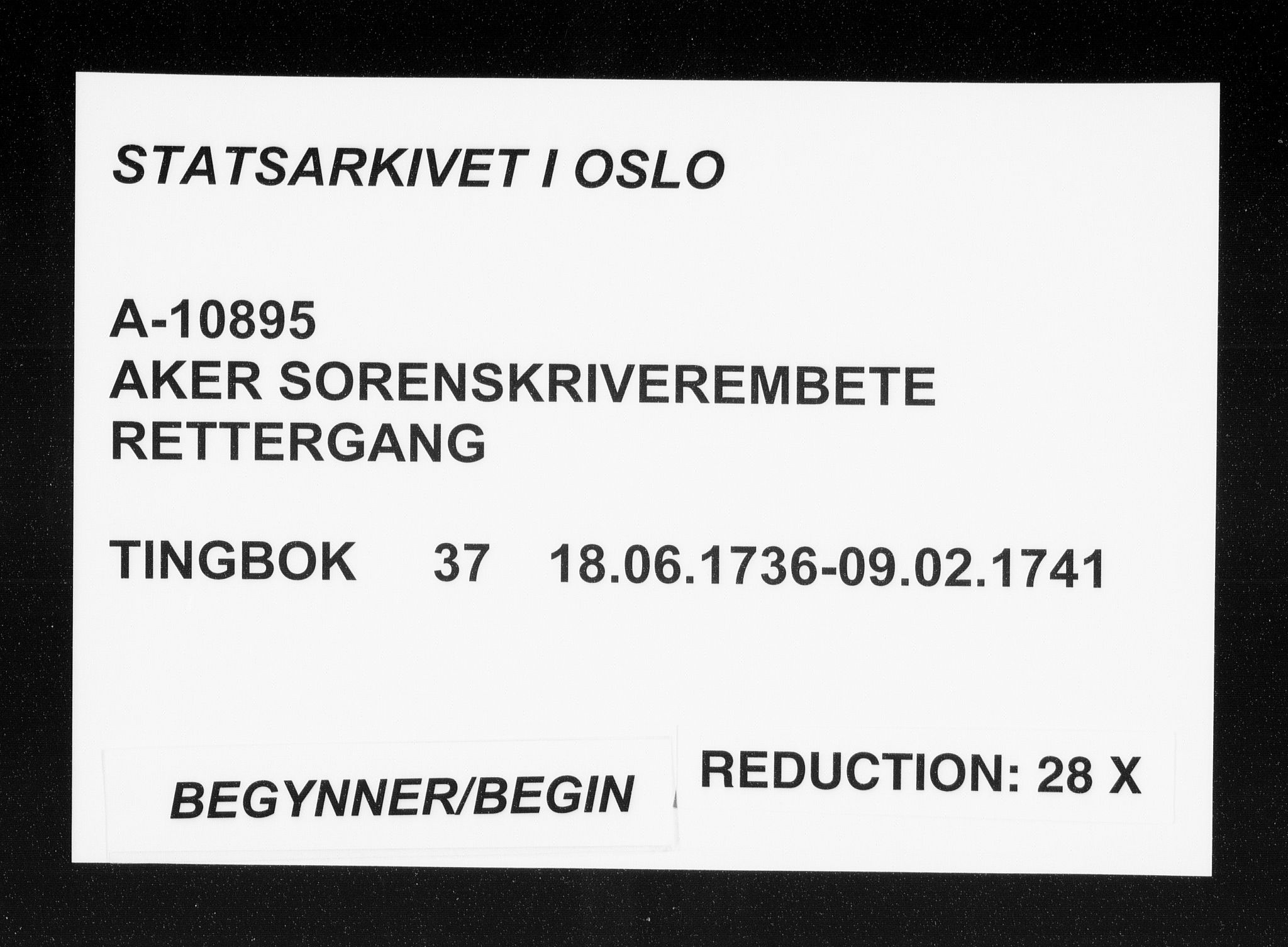 Aker sorenskriveri, AV/SAO-A-10895/F/Fb/L0037: Tingbok, 1736-1741