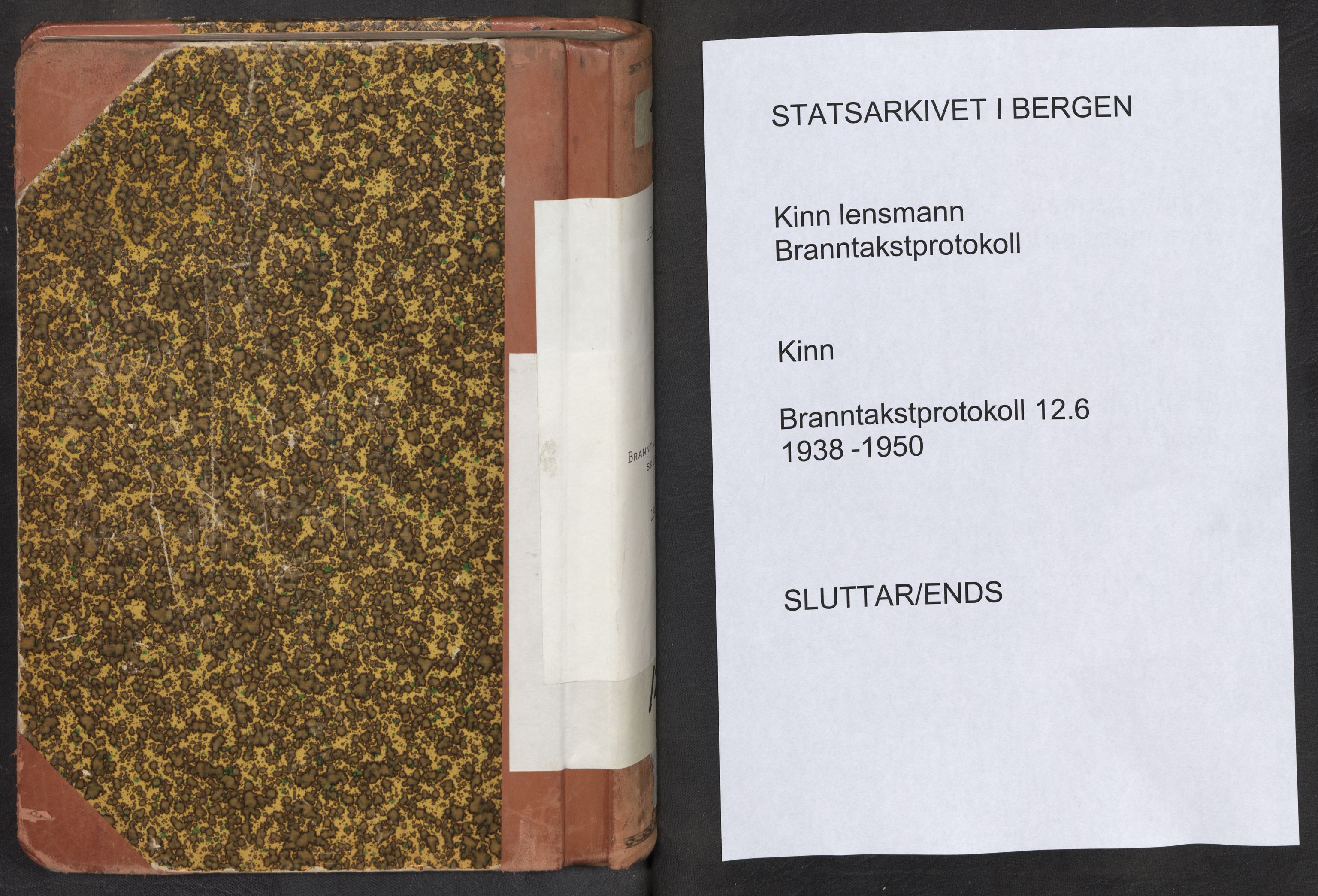 Lensmannen i Kinn, SAB/A-28801/0012/L0006: Branntakstprotokoll, skjematakst, 1938-1950