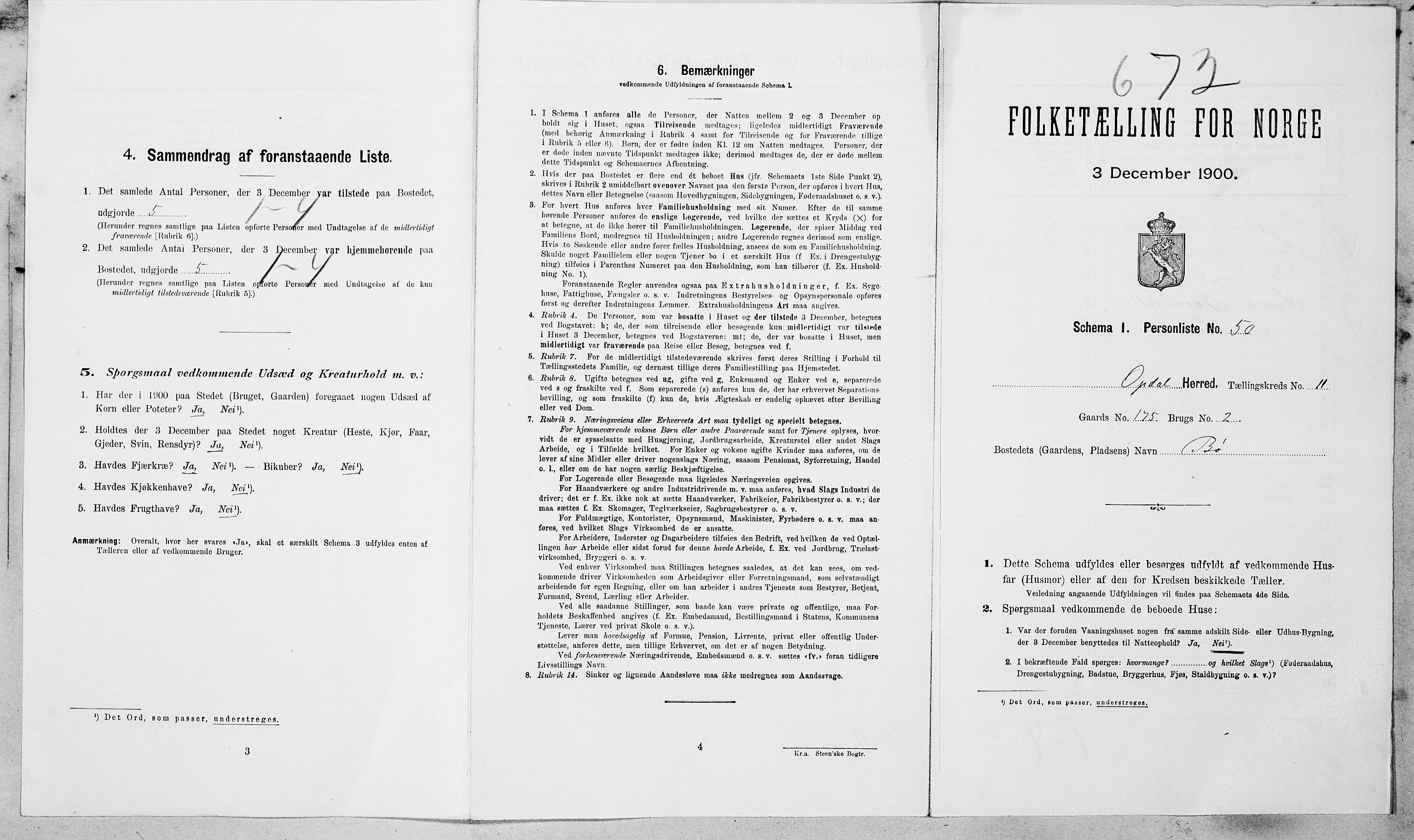 SAT, Folketelling 1900 for 1634 Oppdal herred, 1900, s. 946