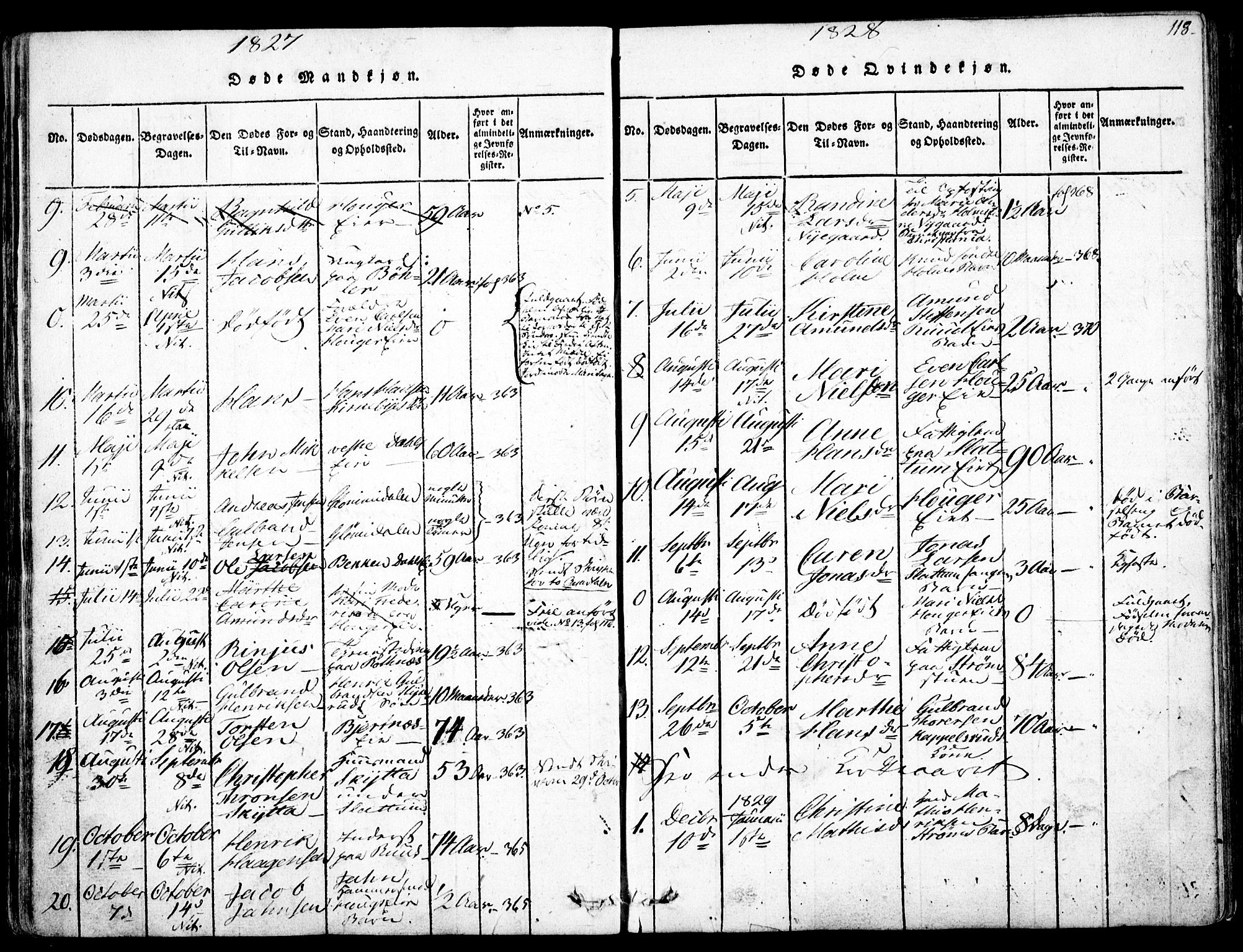 Nittedal prestekontor Kirkebøker, SAO/A-10365a/F/Fa/L0003: Ministerialbok nr. I 3, 1814-1836, s. 118